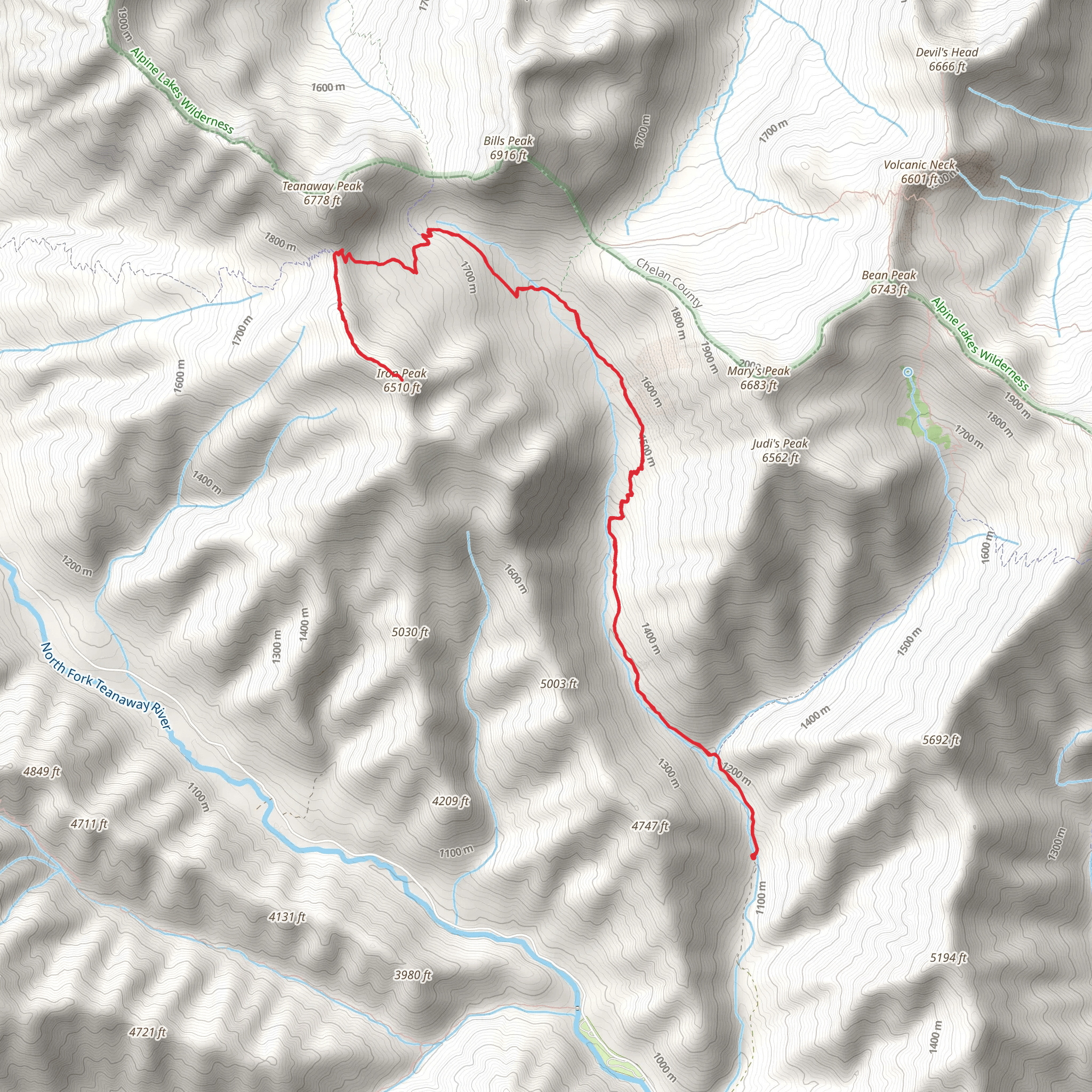 Iron Peak via Beverly Turnpike Trail mobile static map