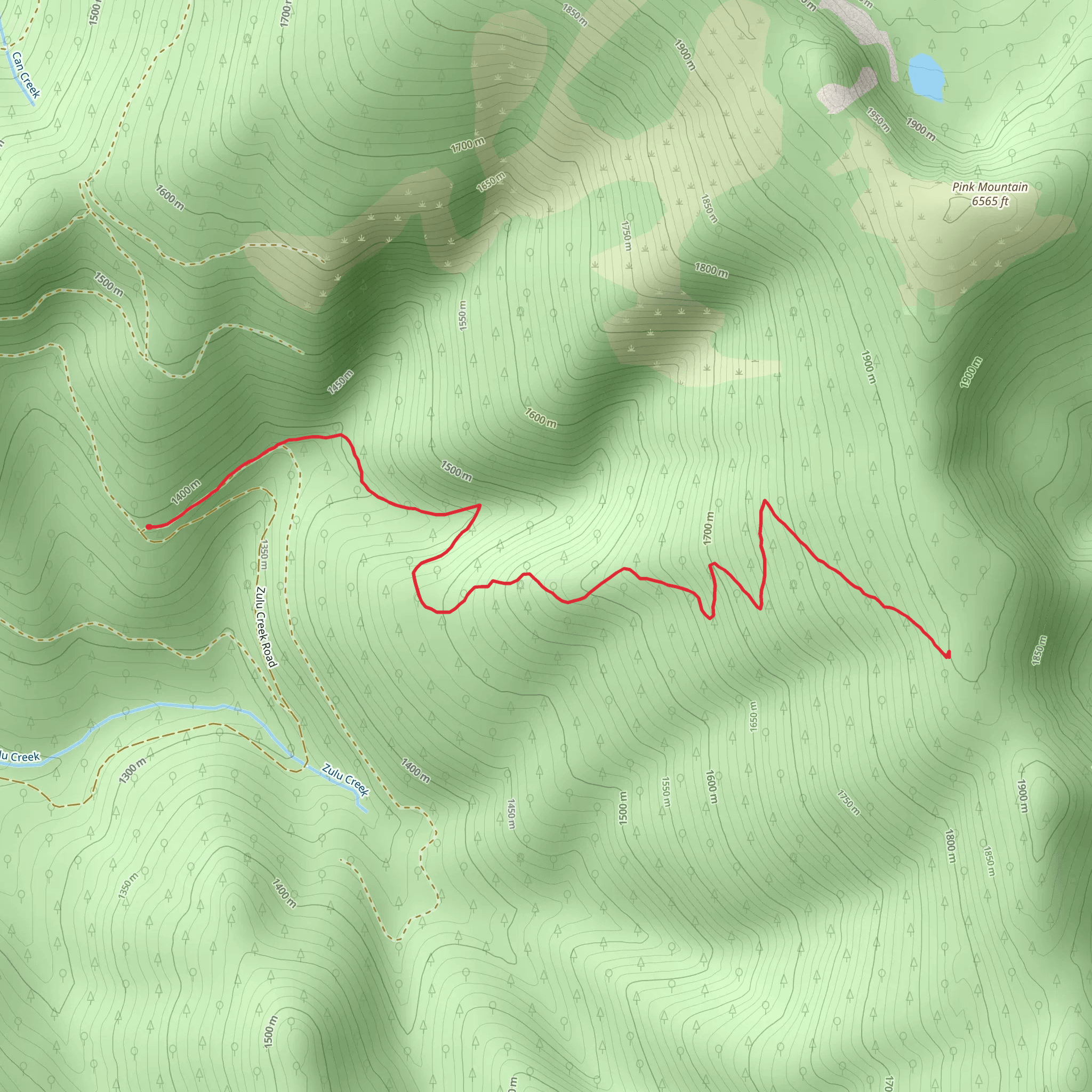 Zulu Creek Trail mobile static map