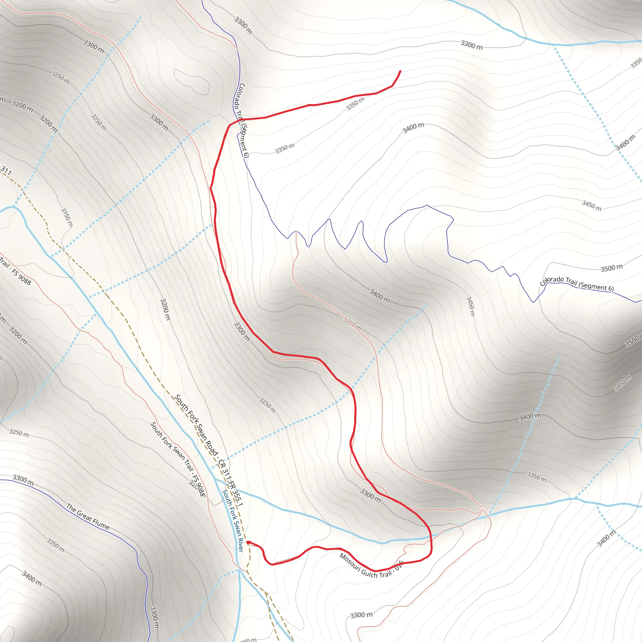 Missouri Gulch Trail mobile static map