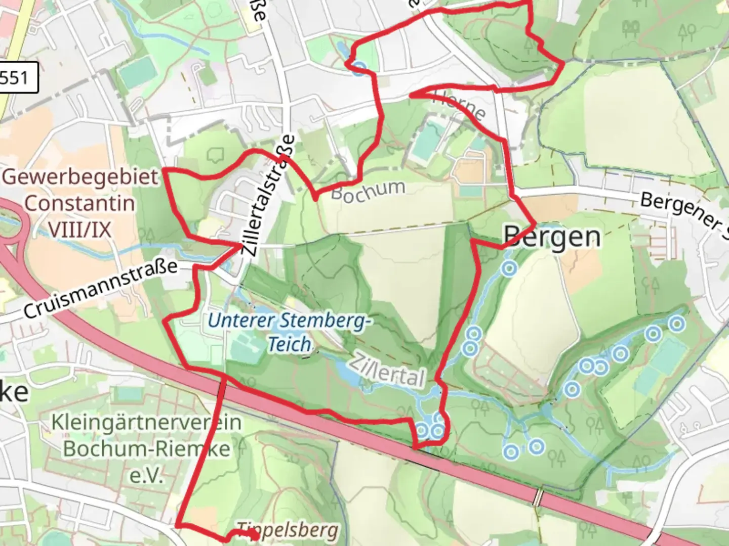 An image depicting the trail Stemberger Busch Loop and its surrounding area.