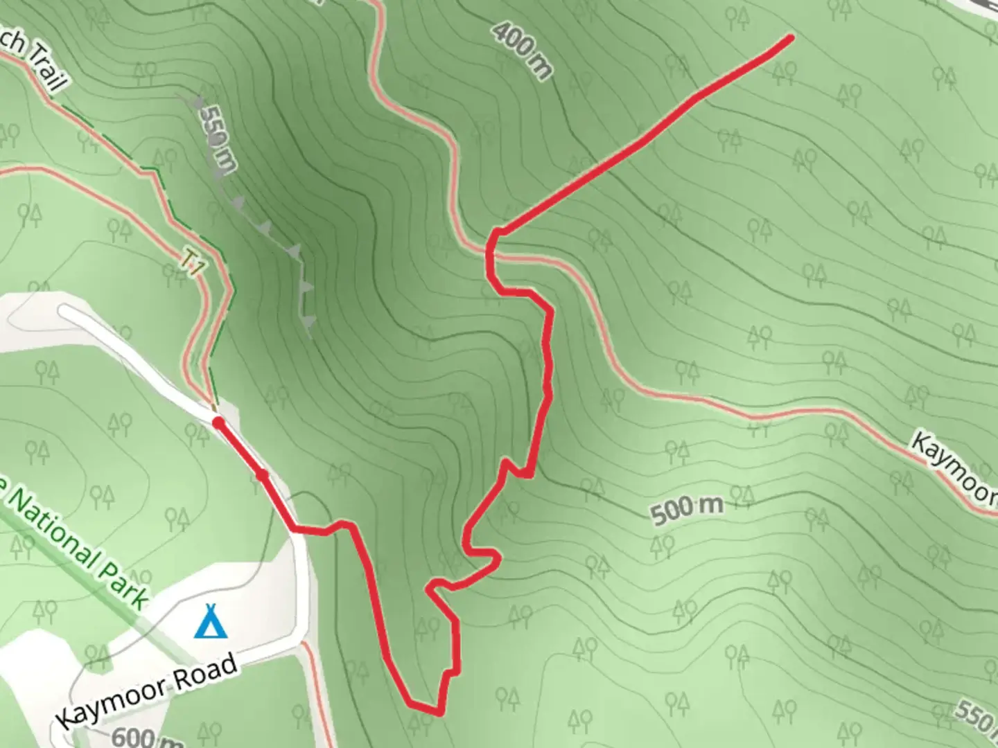 An image depicting the trail Kaymoor Miners Trail and its surrounding area.