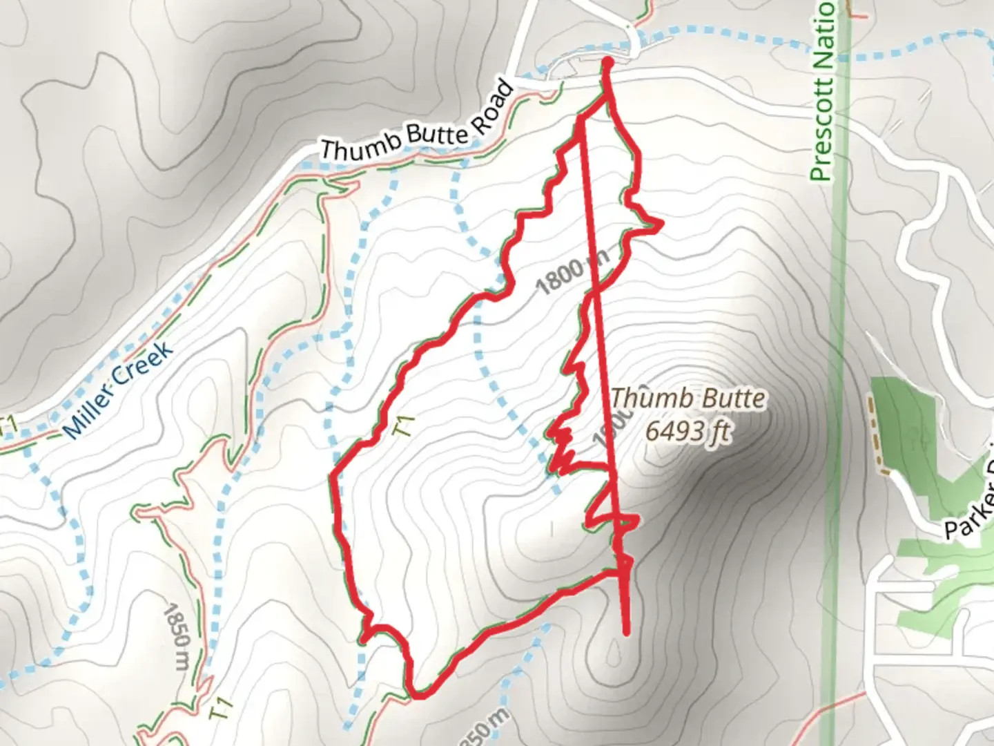 An image depicting the trail Thumb Butte Road Loop and its surrounding area.