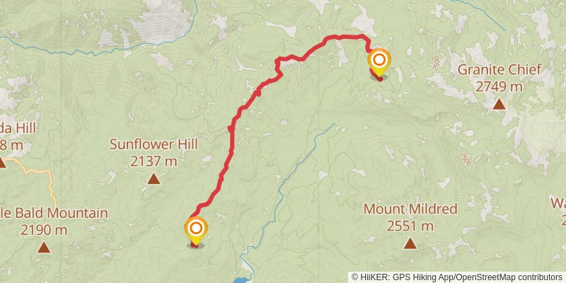 Western States Endurance Run Trail stage 2 Map