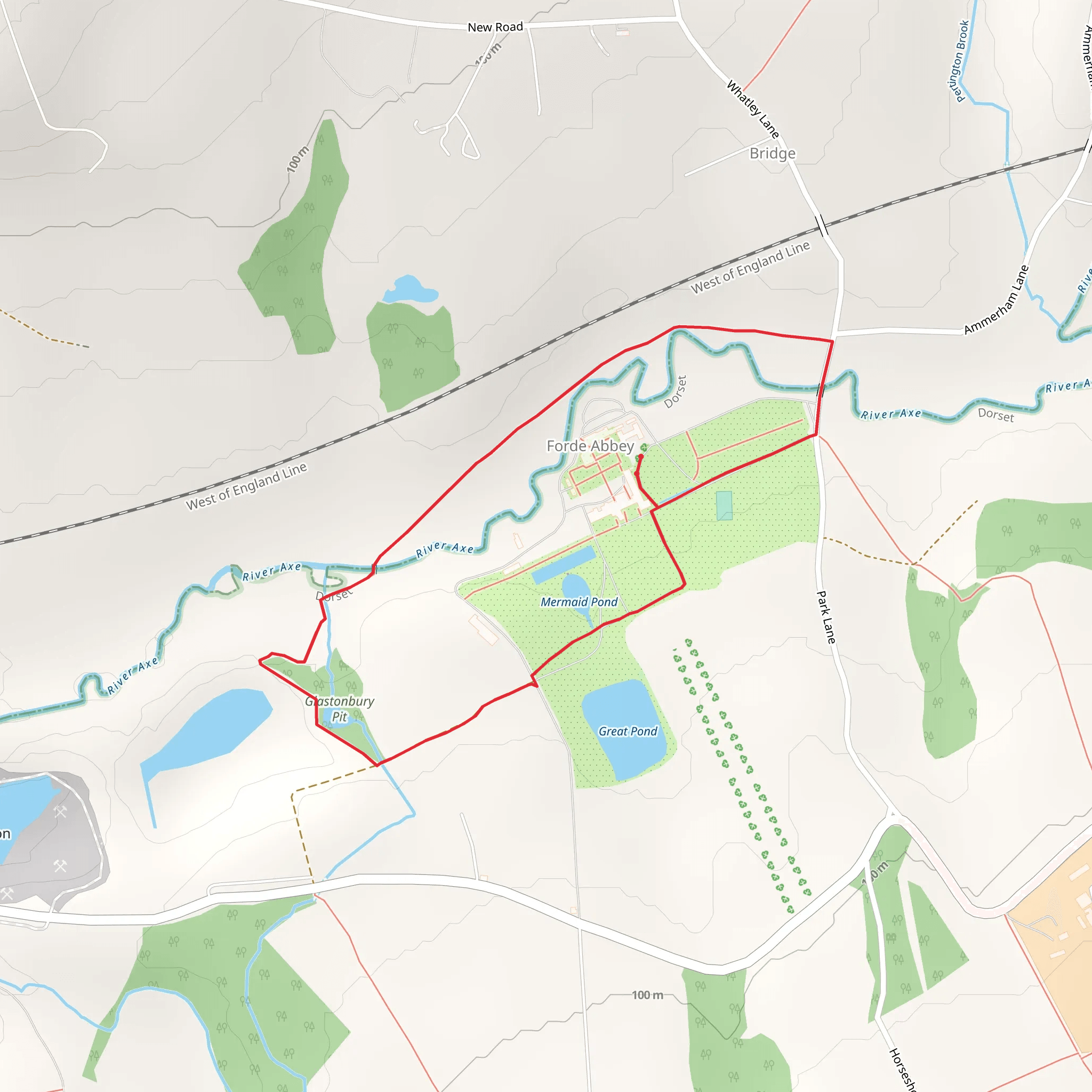 Forde Abbey Loop mobile static map