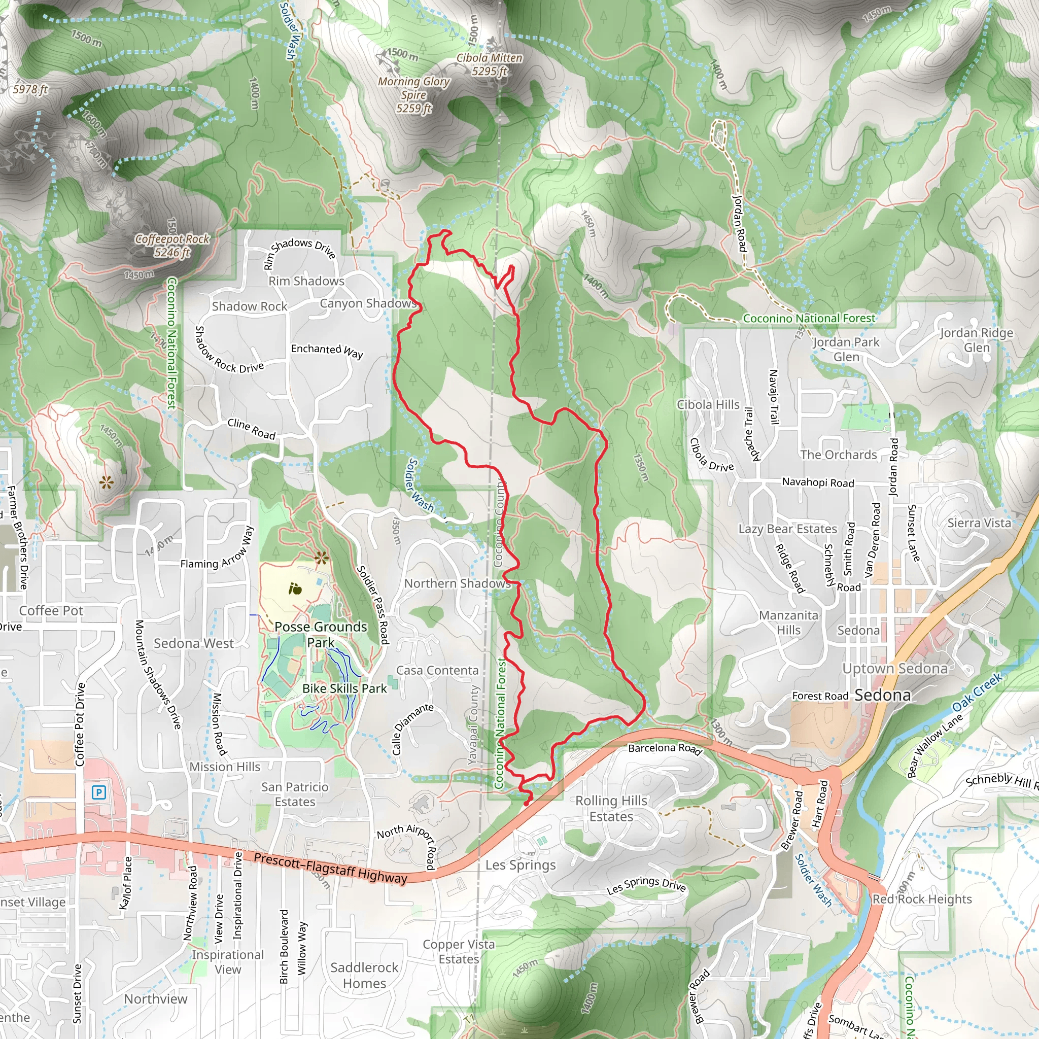Grand Central, Ant Hill and Adobe Jack Loop Trail mobile static map