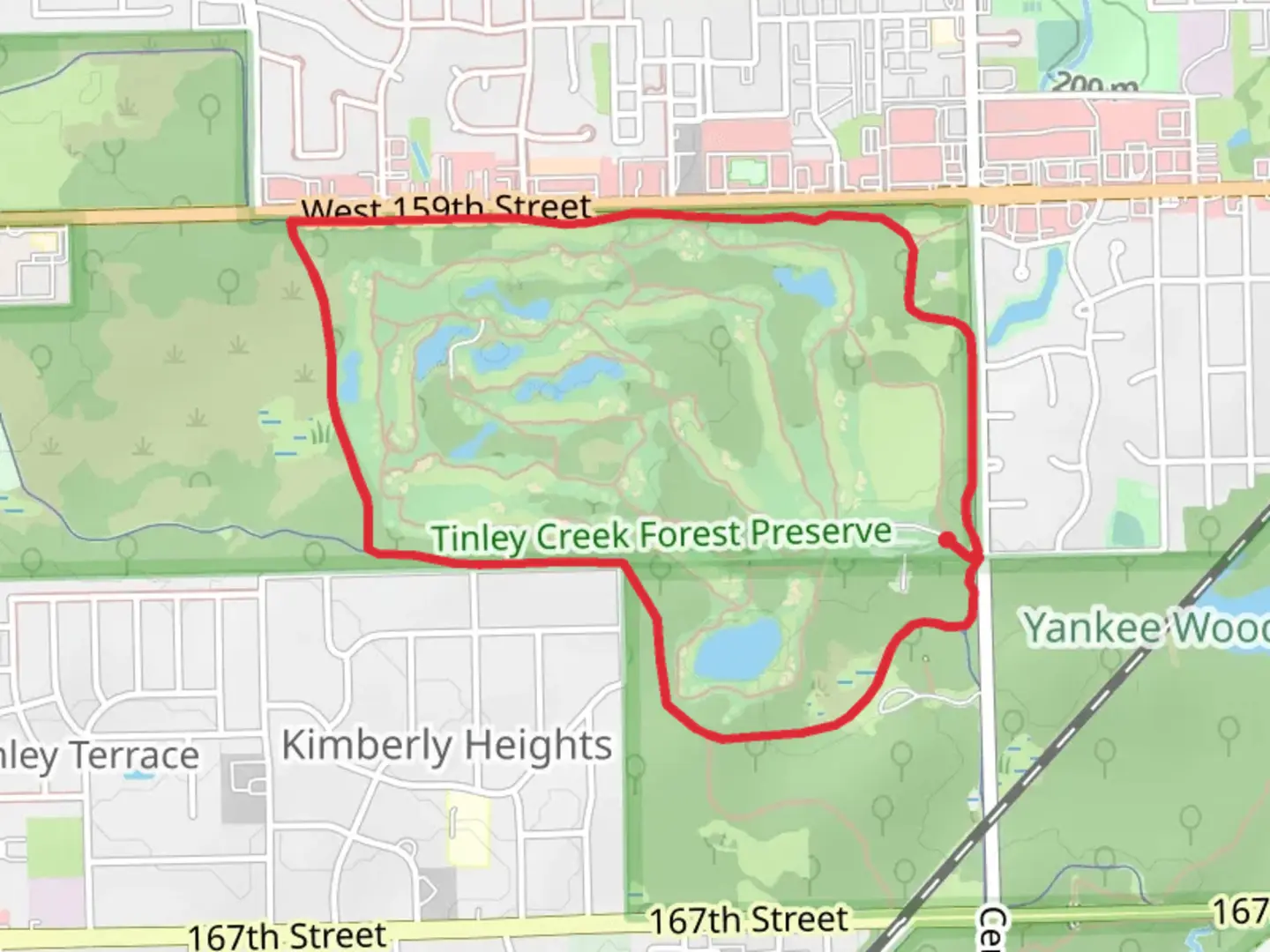 An image depicting the trail George W Dunne National Golf Course Loop and its surrounding area.