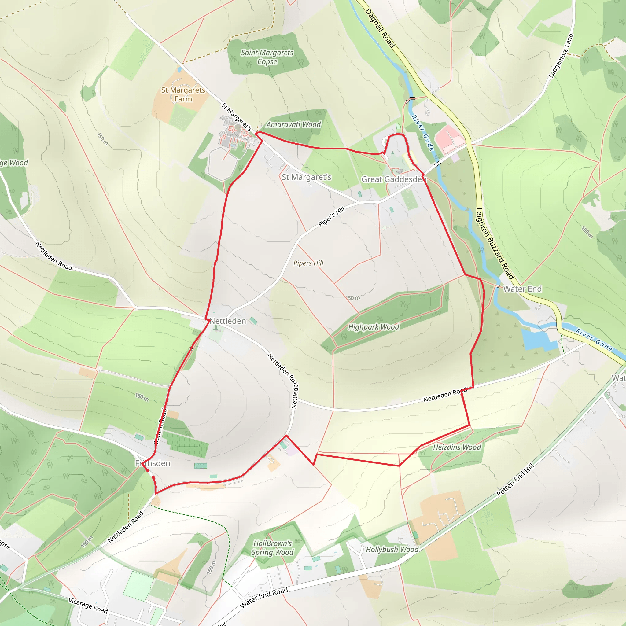 Frithsden and Great Gaddesden Loop mobile static map