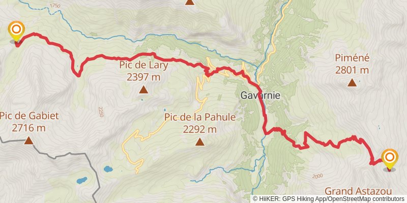 Haute Randonnée Pyrénéenne stage 21 Map