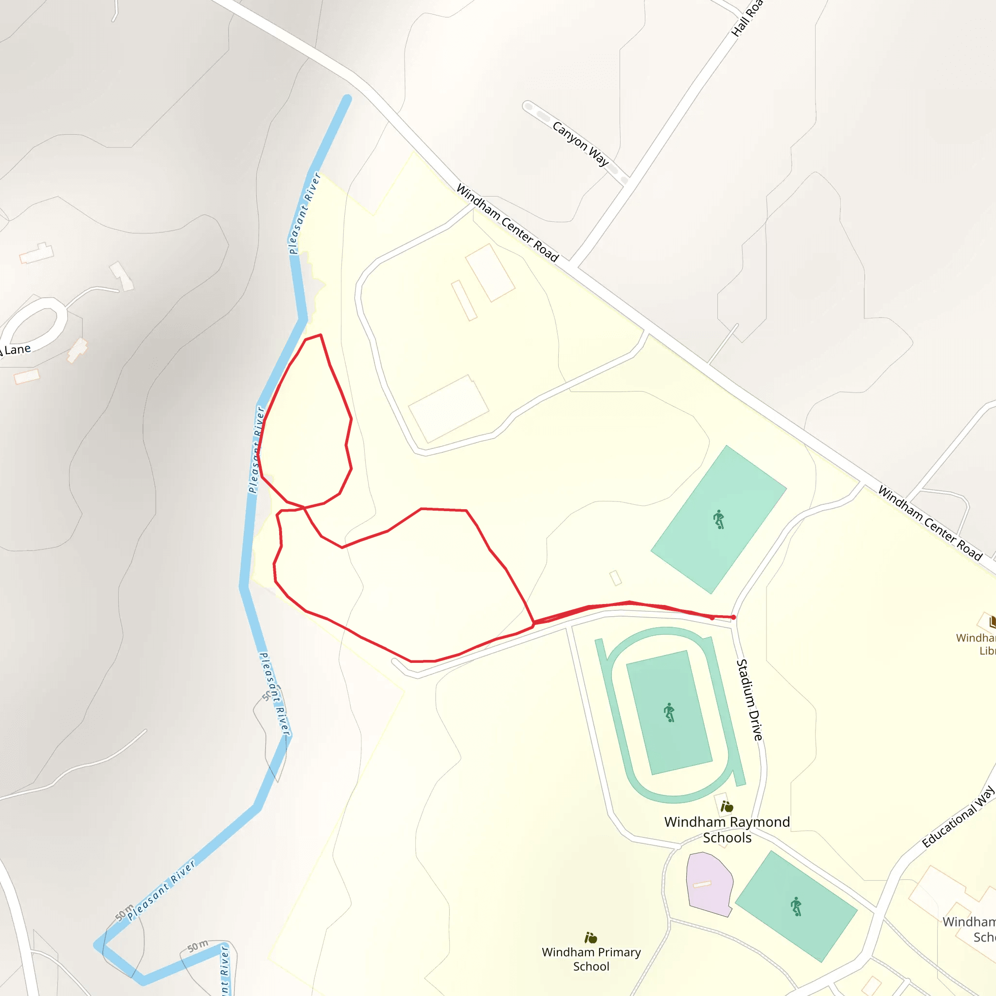 Pleasant River from Stadium Drive mobile static map