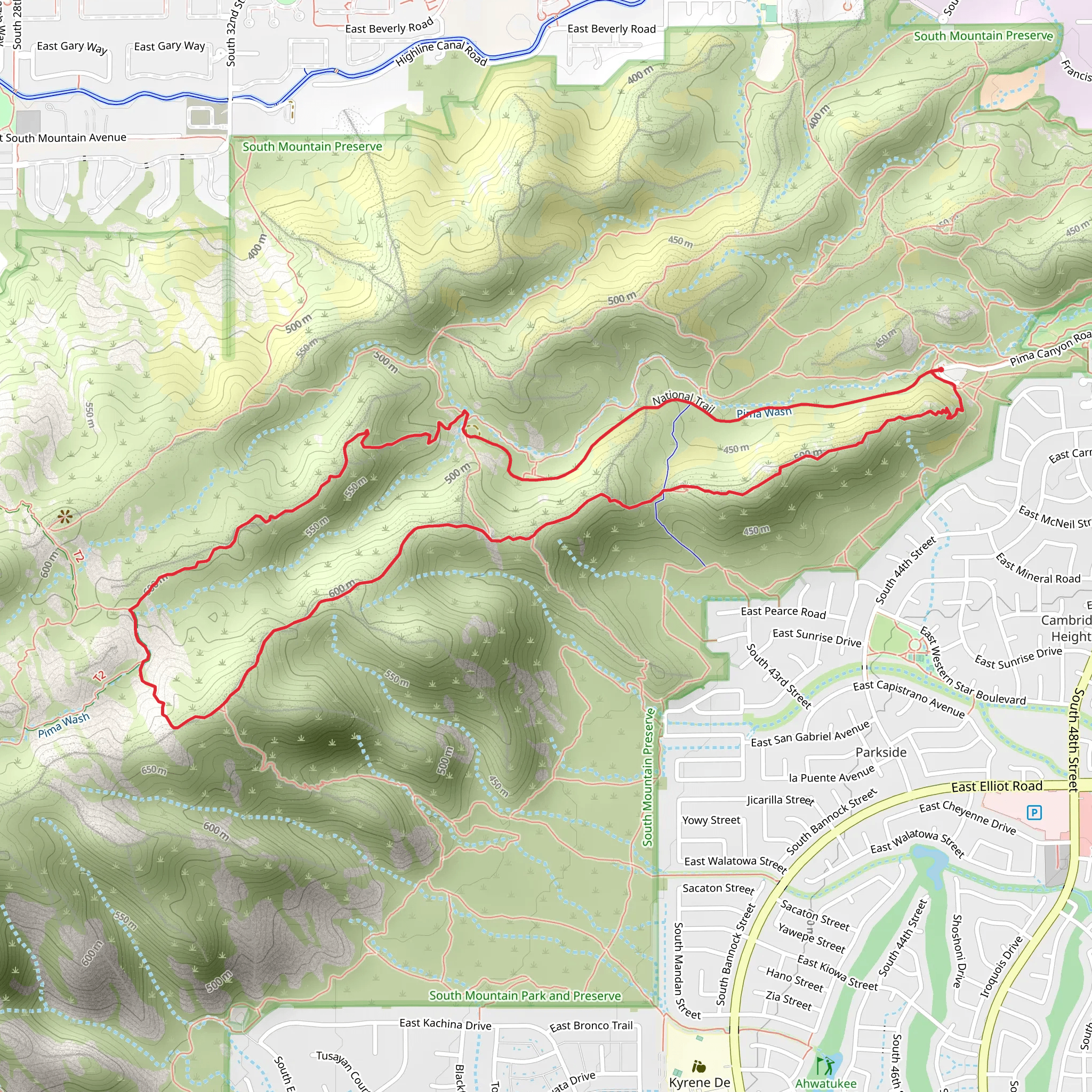 Marcos de Niza, Scott Ridge and National Loop Trail mobile static map