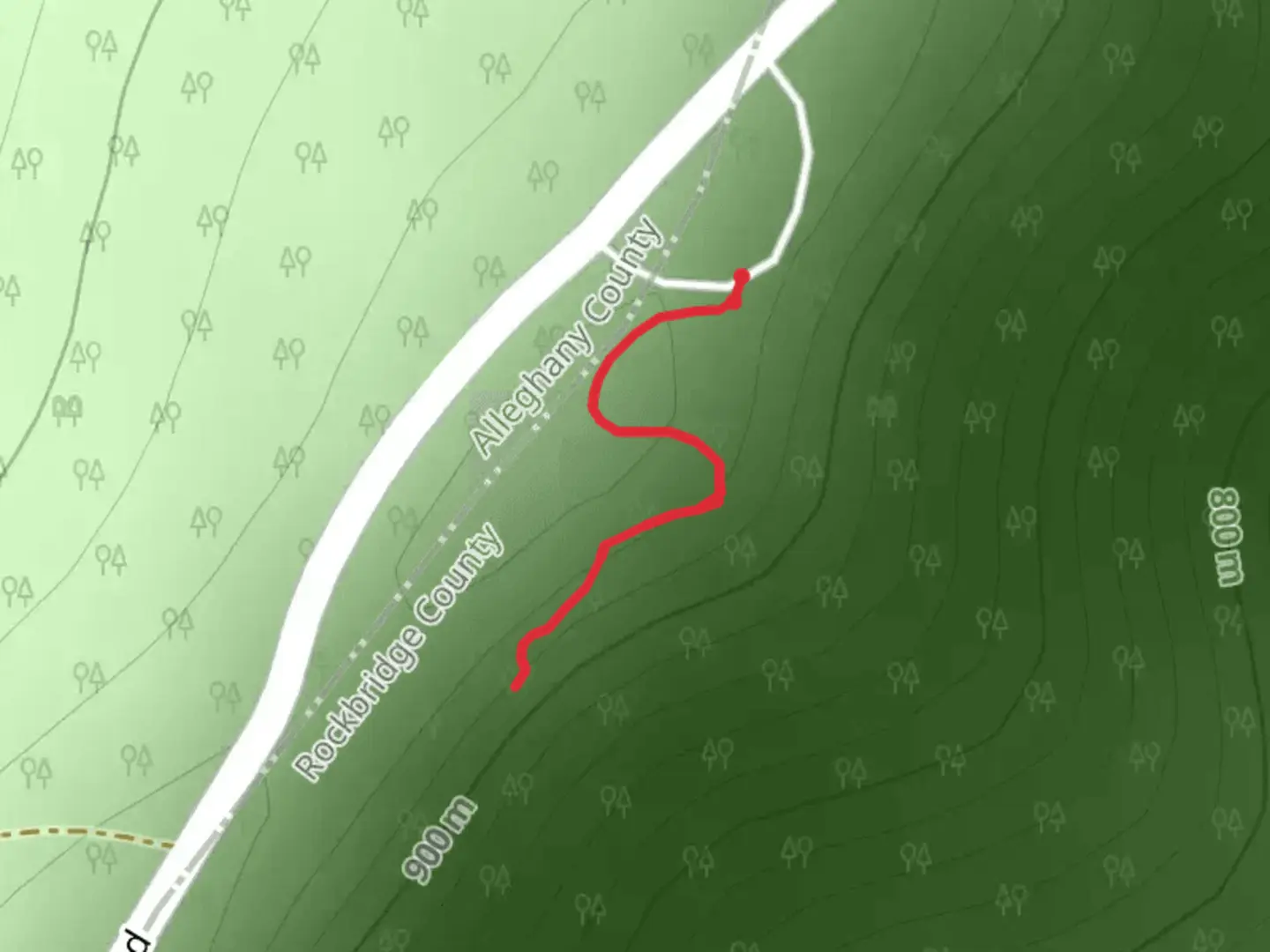 An image depicting the trail North Mountain Overlook Trail and its surrounding area.