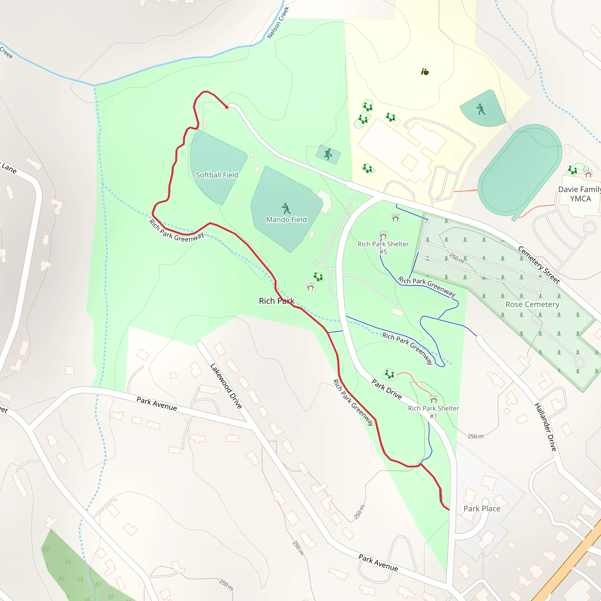 Rich Park Greenway mobile static map