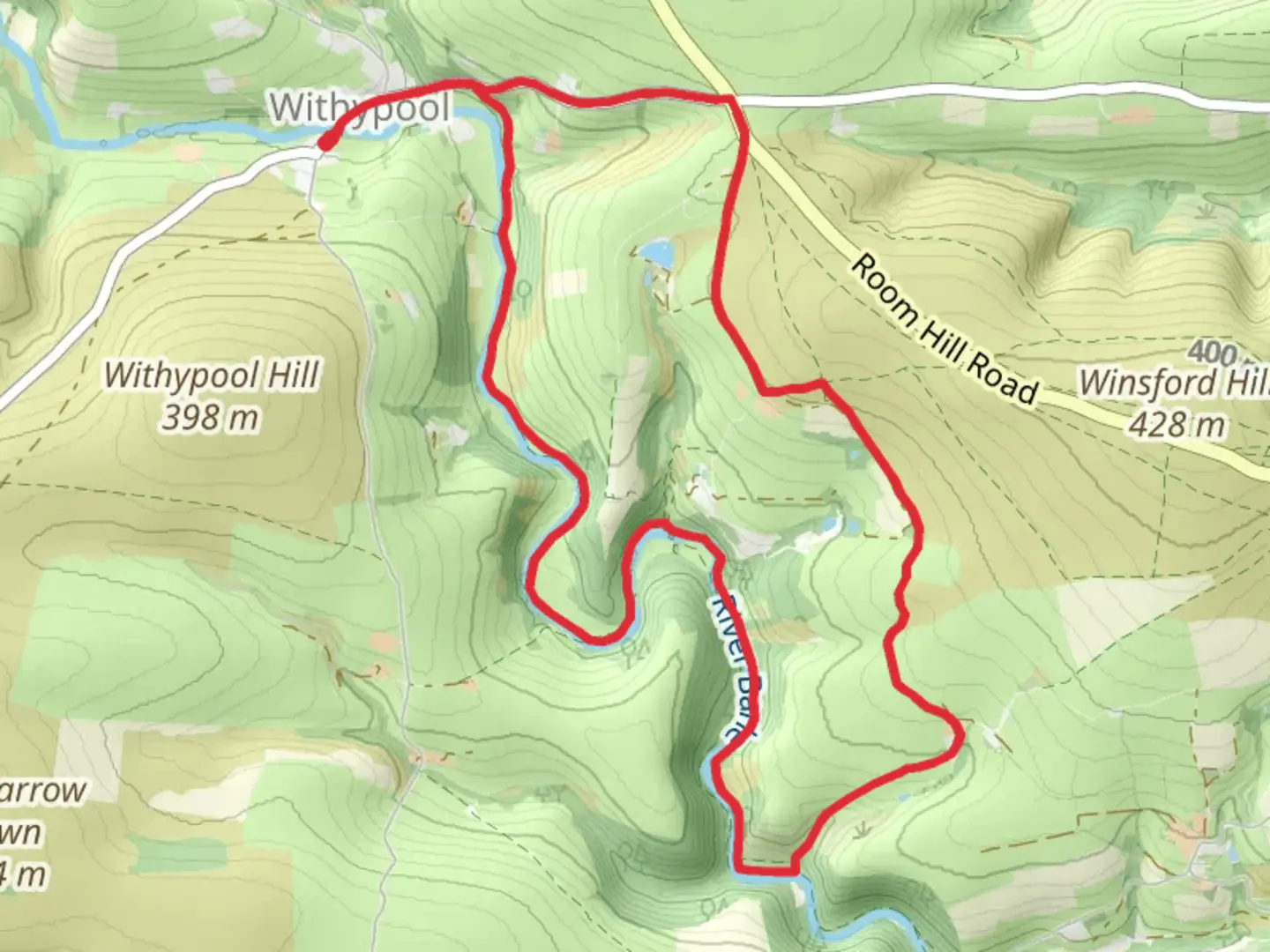 An image depicting the trail Withypool and Knaplock Loop and its surrounding area.