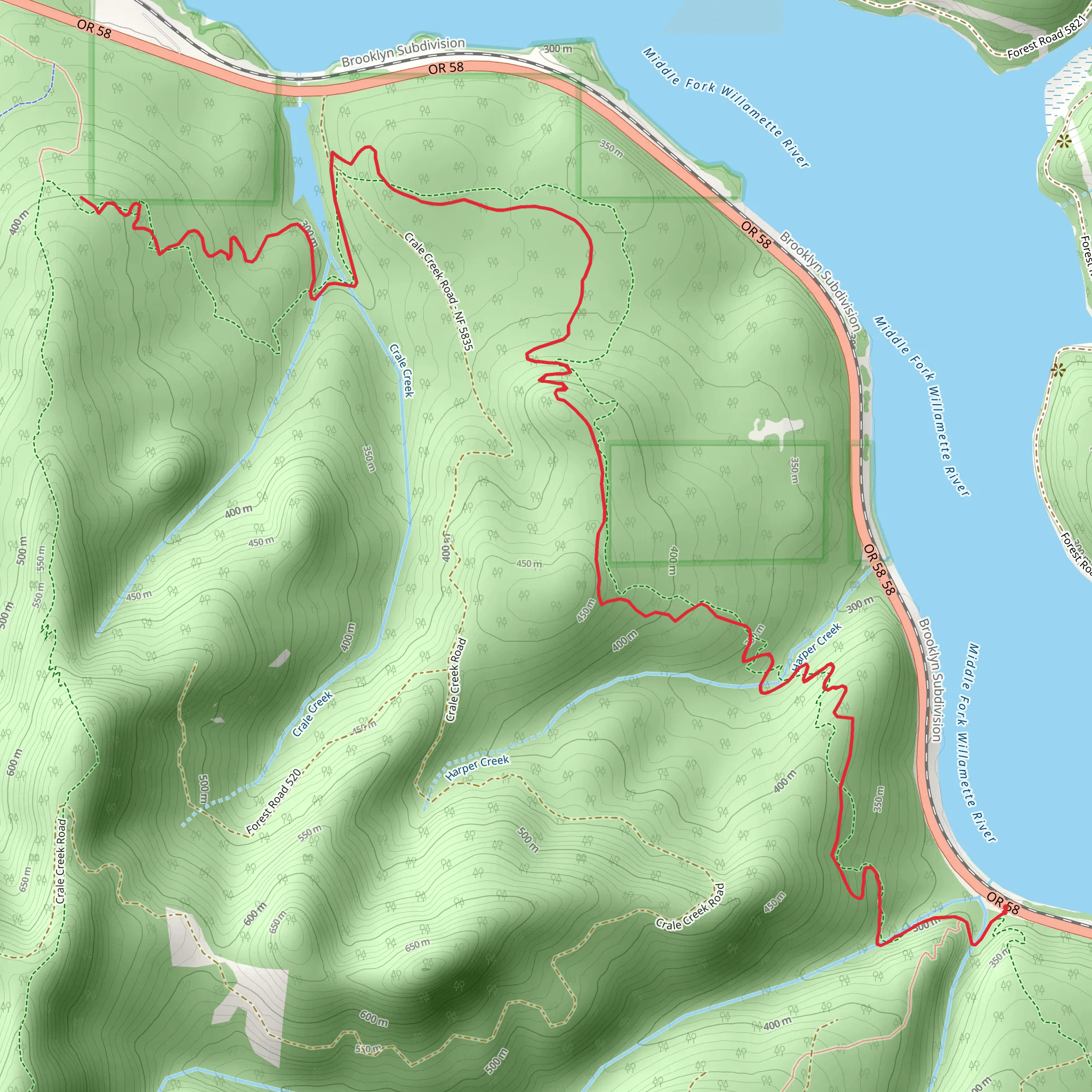 South Willamette Trail mobile static map