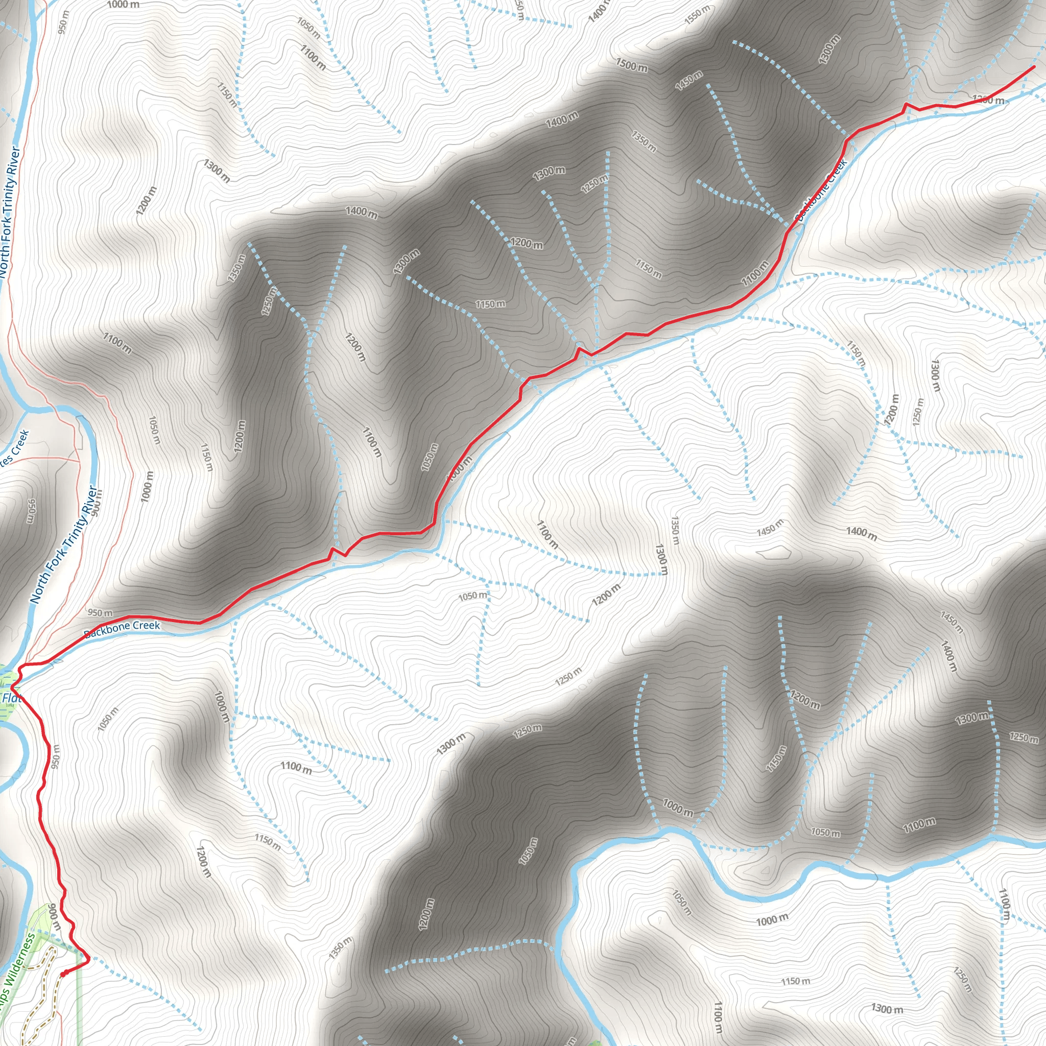 Backbone Creek Trail mobile static map