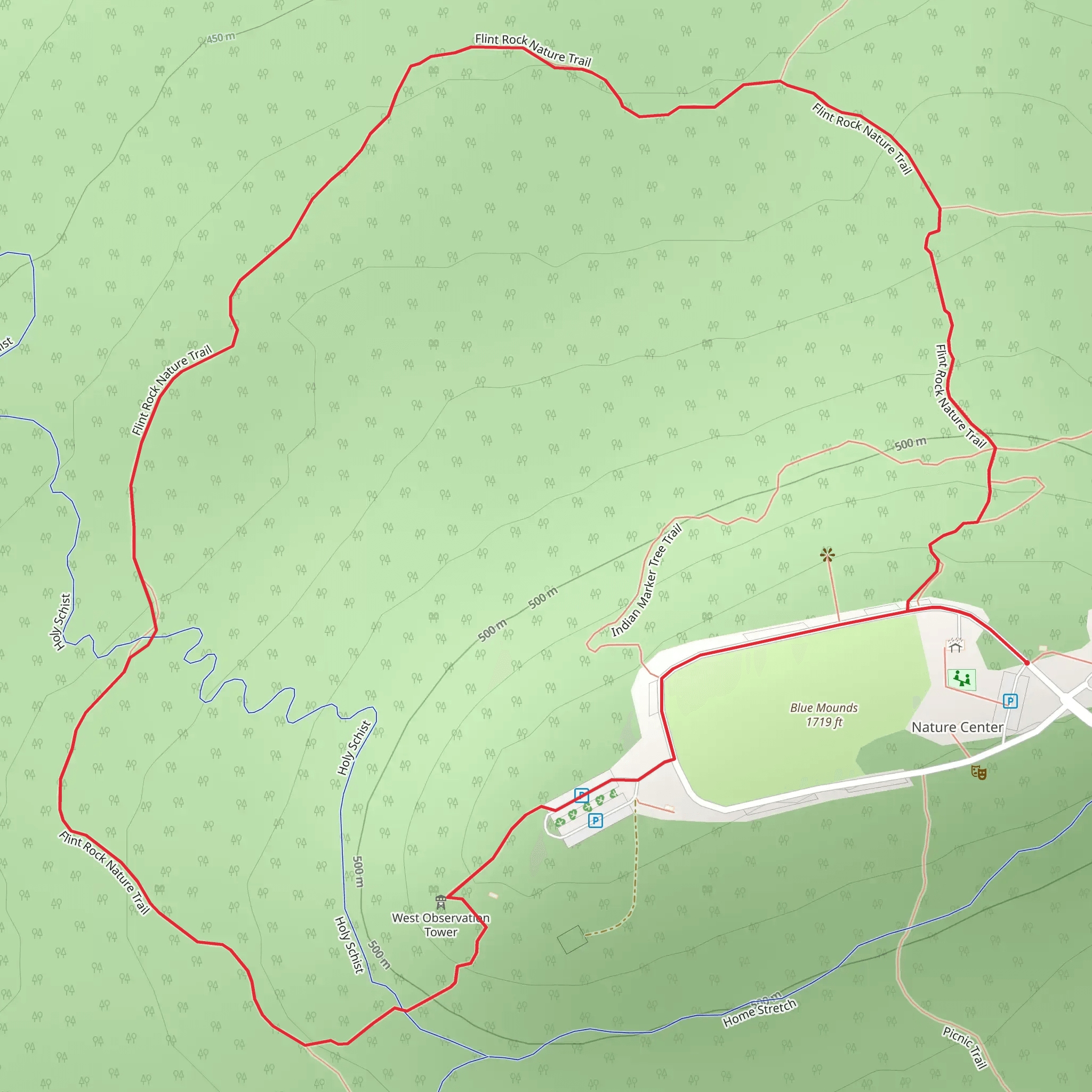 Flint Rock Nature Loop Trail mobile static map