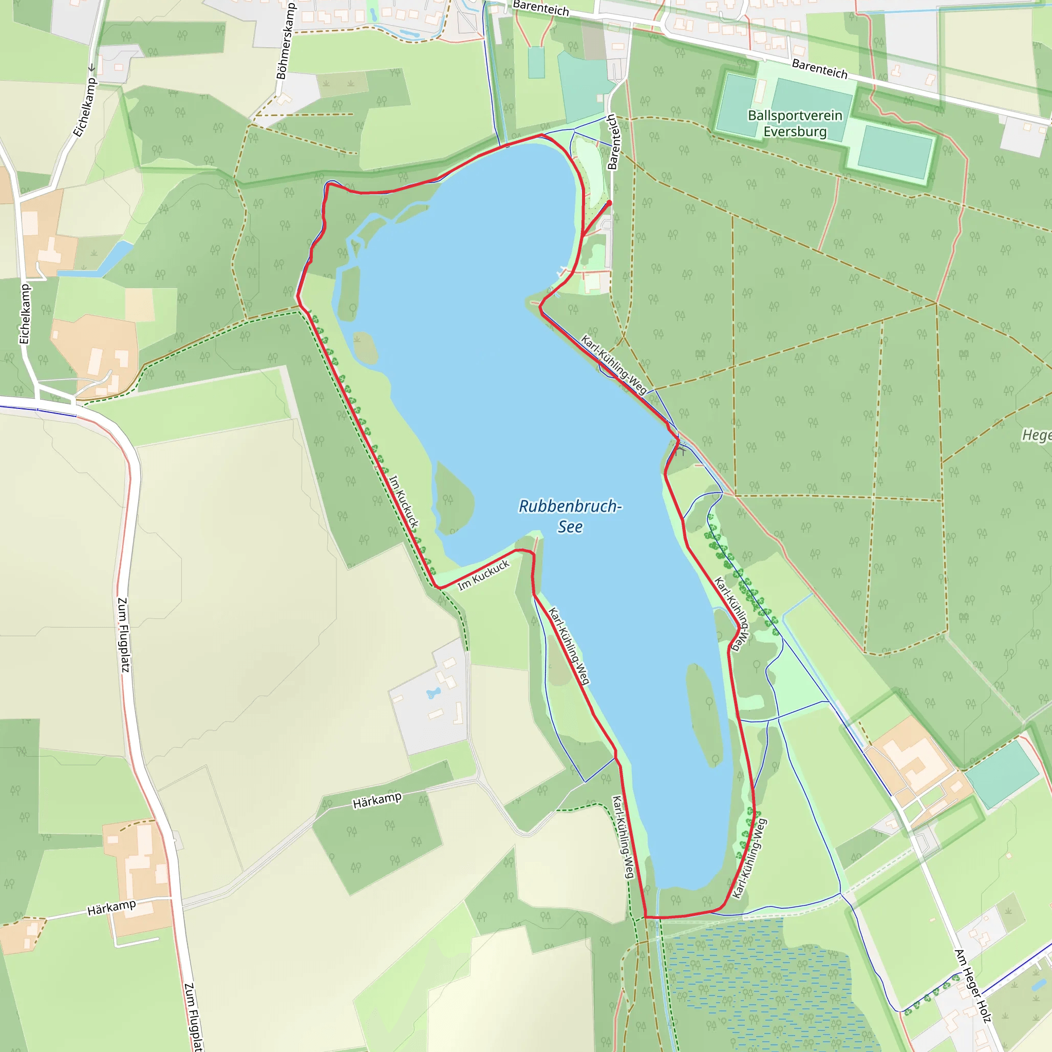Rubbenbruch See Loop via Osnabrücker Ringweg mobile static map
