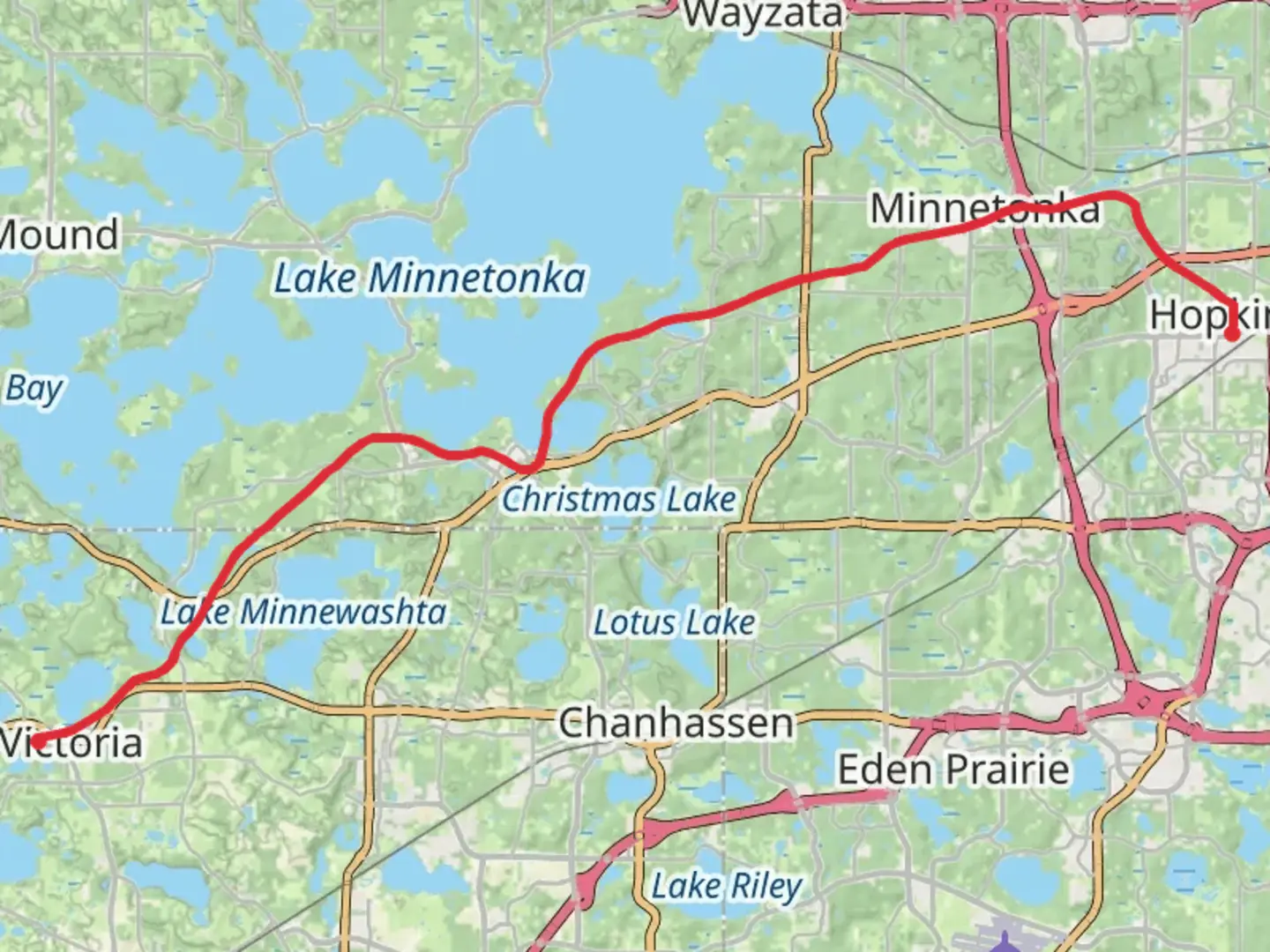 An image depicting the trail Lake Minnetonka LRT Regional Trail and its surrounding area.