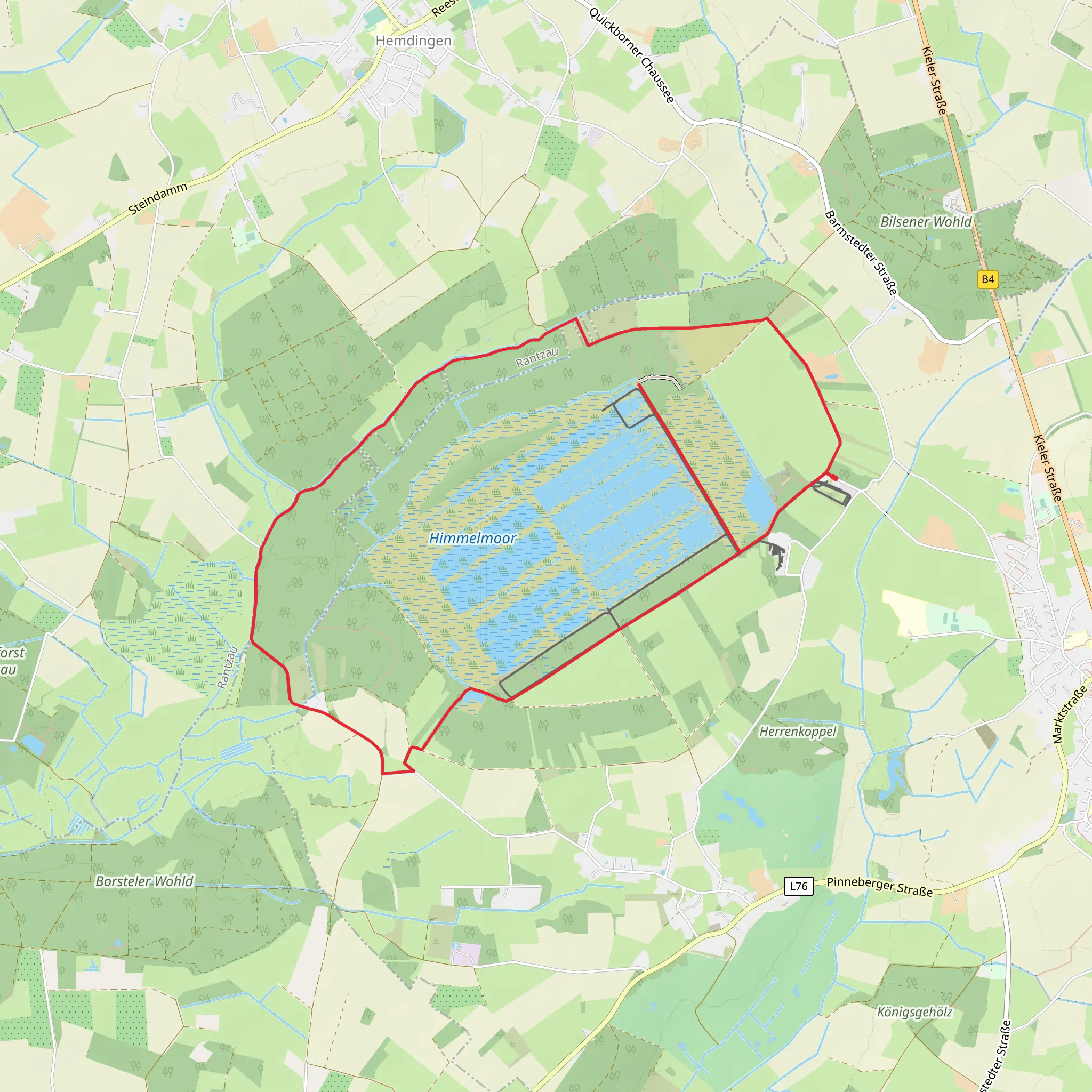 Himmelmoor Loop via Moorlehrpfad mobile static map