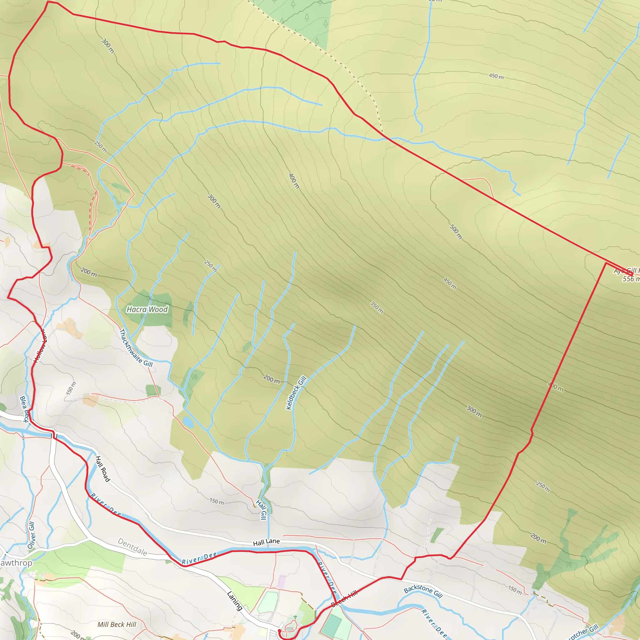 Aye Gill Pike Route mobile static map