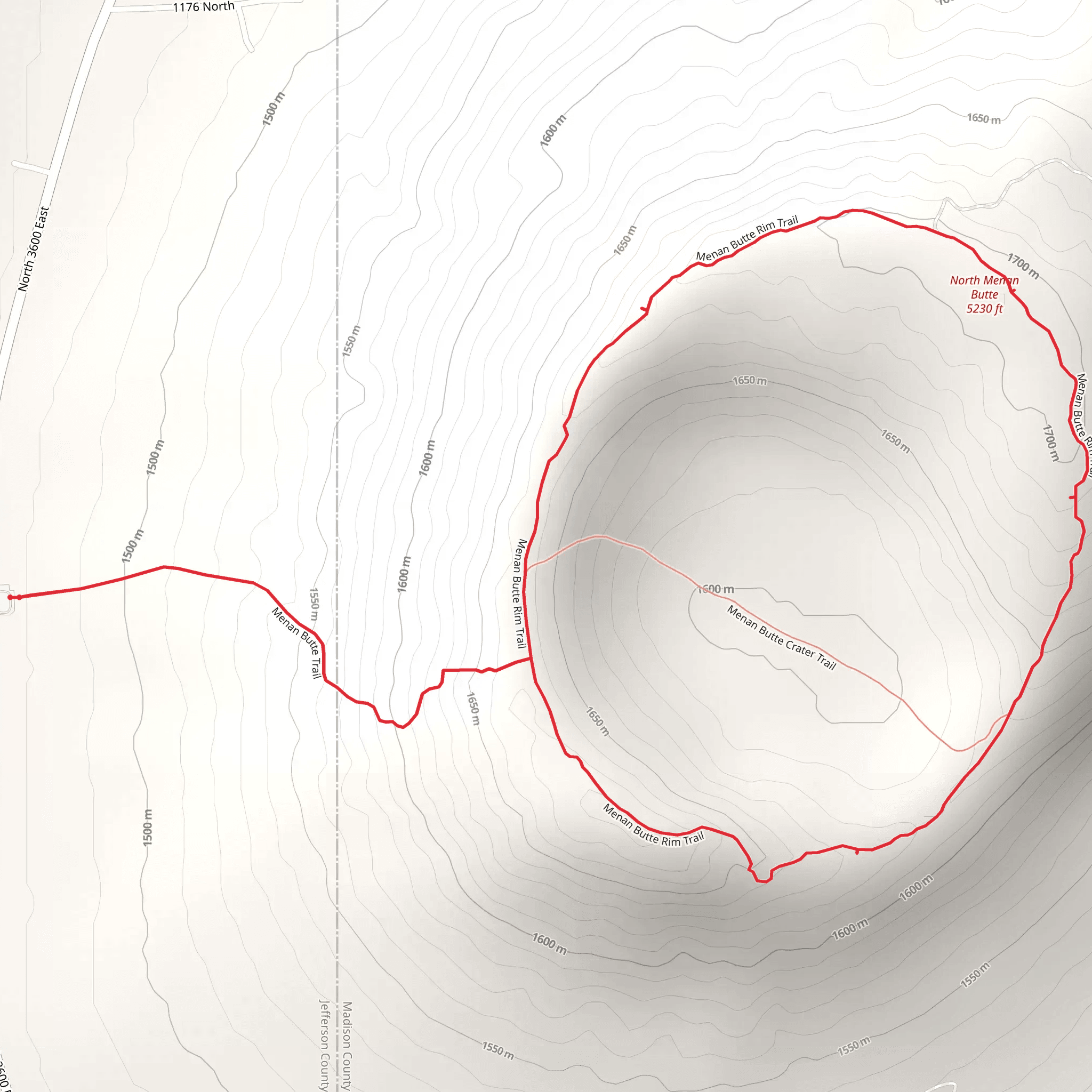Menan Butte Rim Loop Trail mobile static map