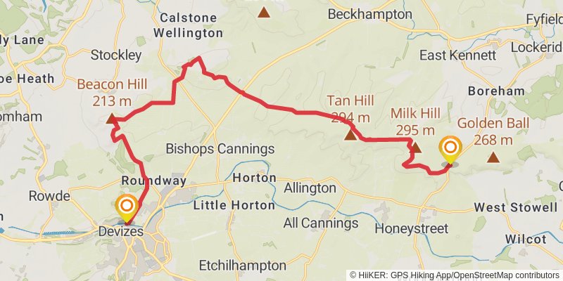 Mid Wilts Way stage 3 Map