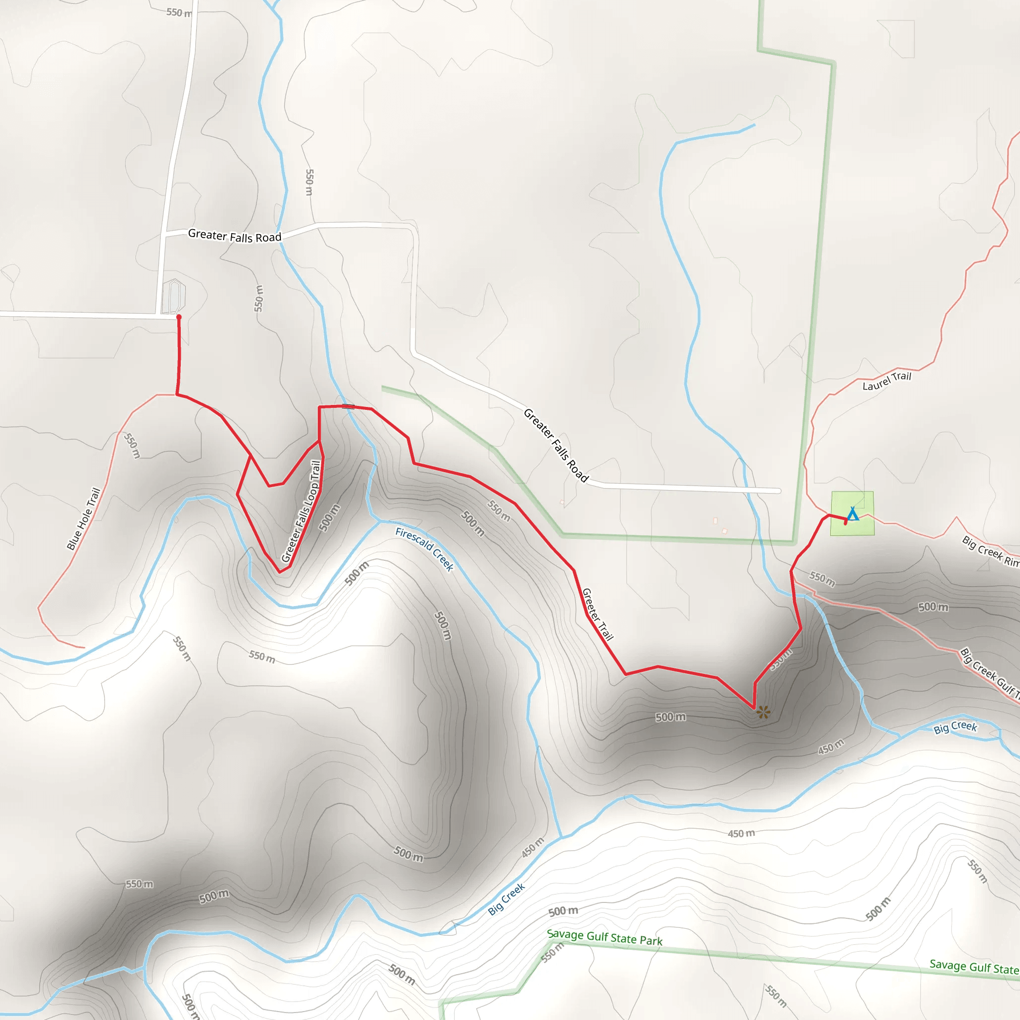 Alum Gap Primitive Campground via Greeter Trail Loop mobile static map