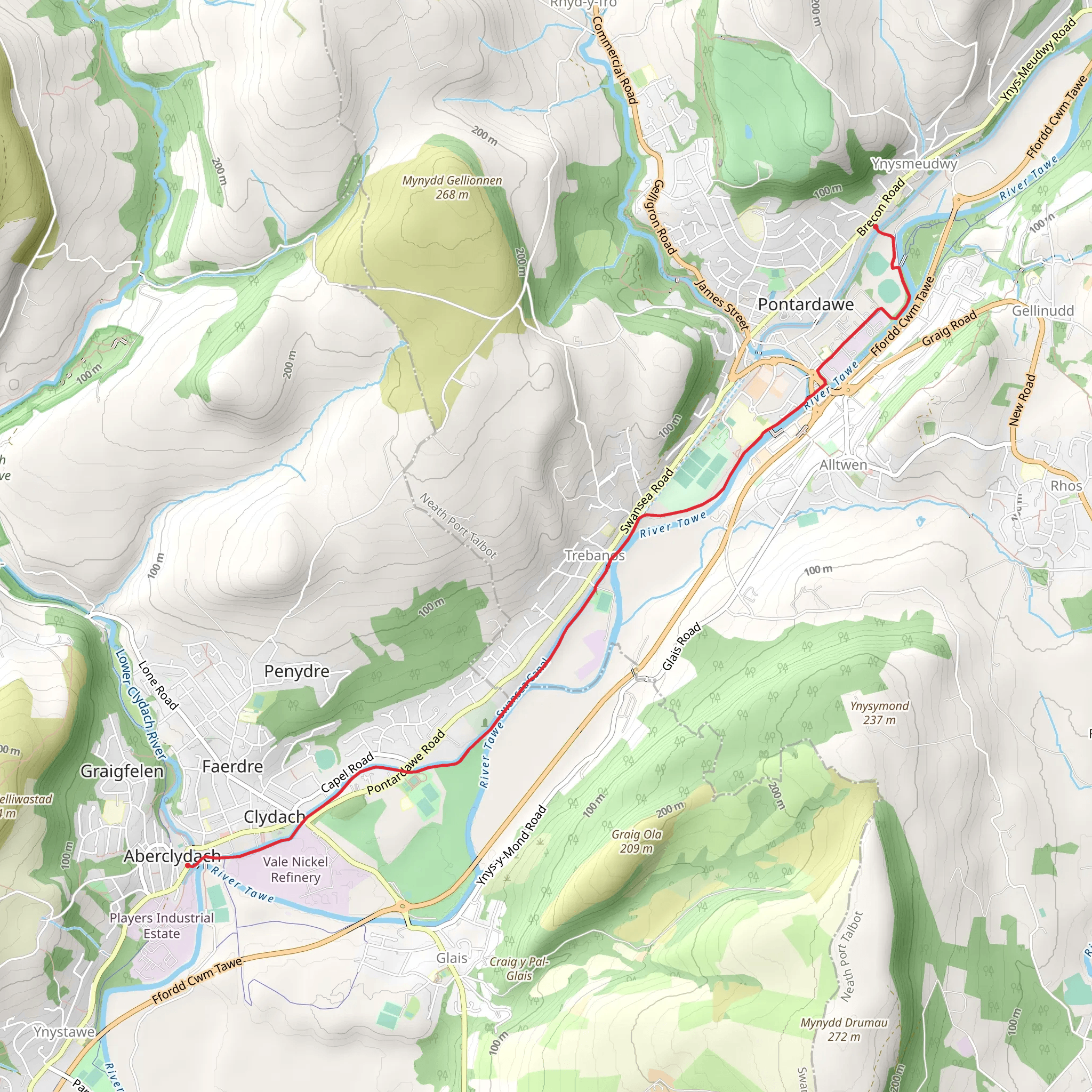 Swansea Canal mobile static map