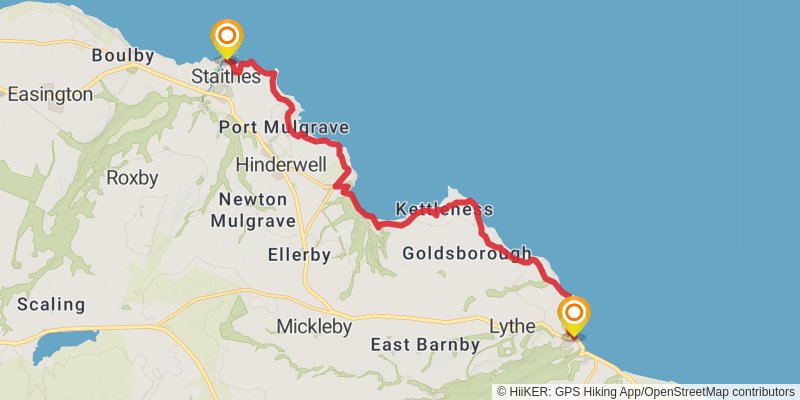 England Coast Paths - Northeast stage 4 Map