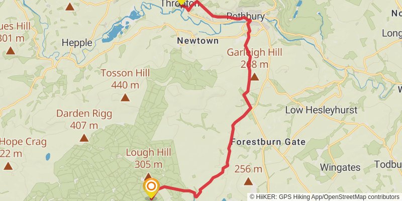 Chepstow to Berwick - upon - Tweed - Great English Walk stage 45 Map