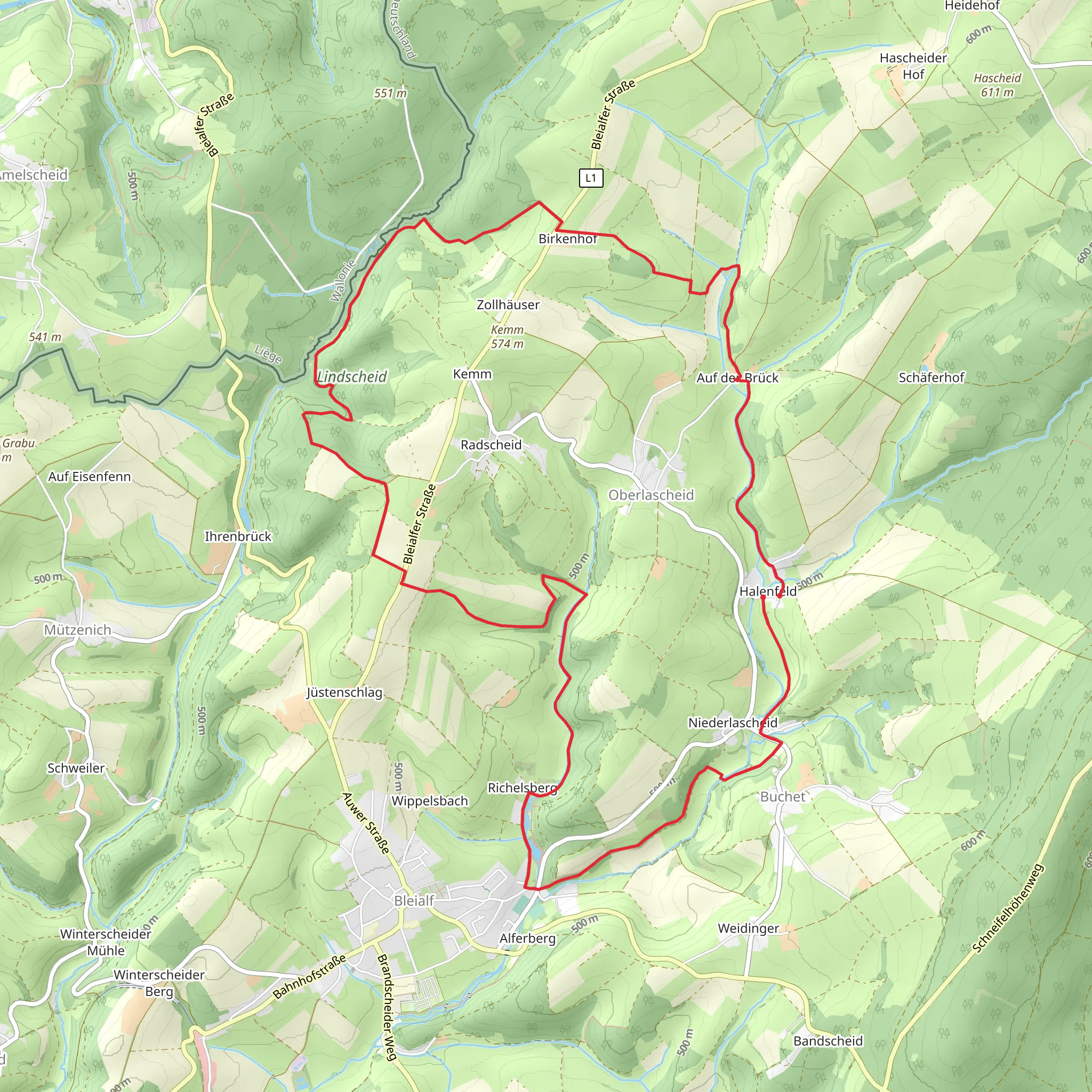 Bachpfad Loop mobile static map