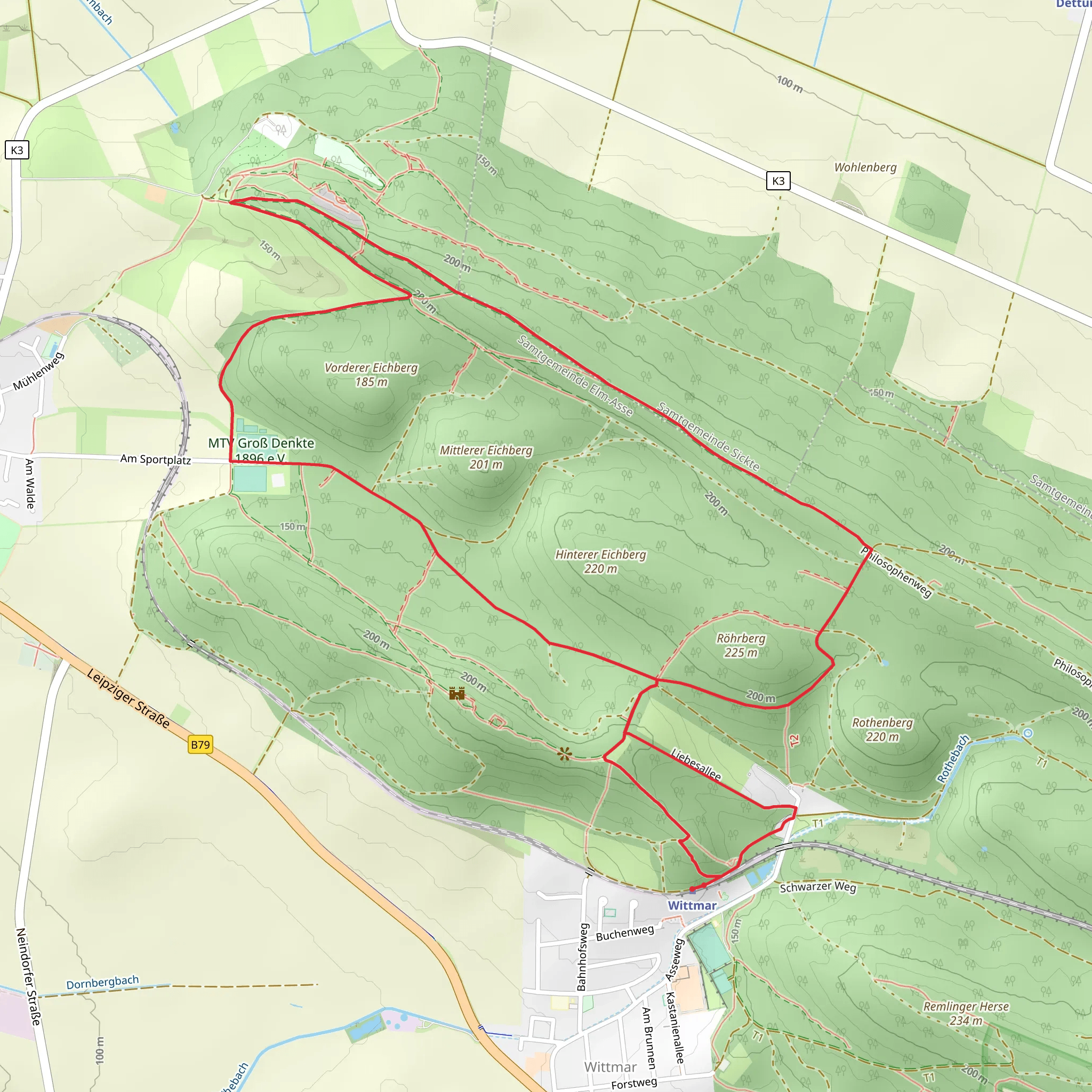 Bismarckturm and Freundschaft Loop mobile static map