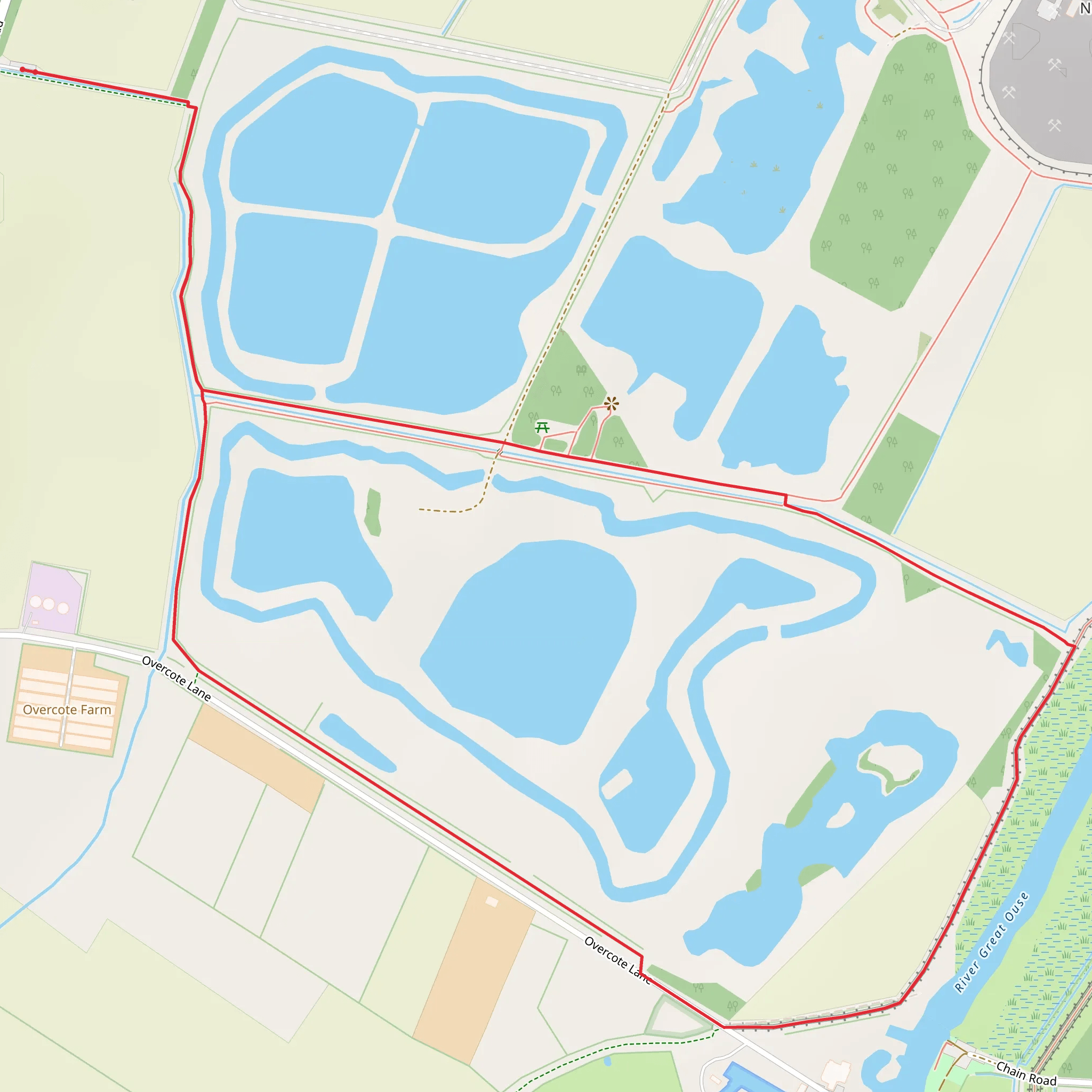 Ouse Fen Nature Reserve Loop mobile static map