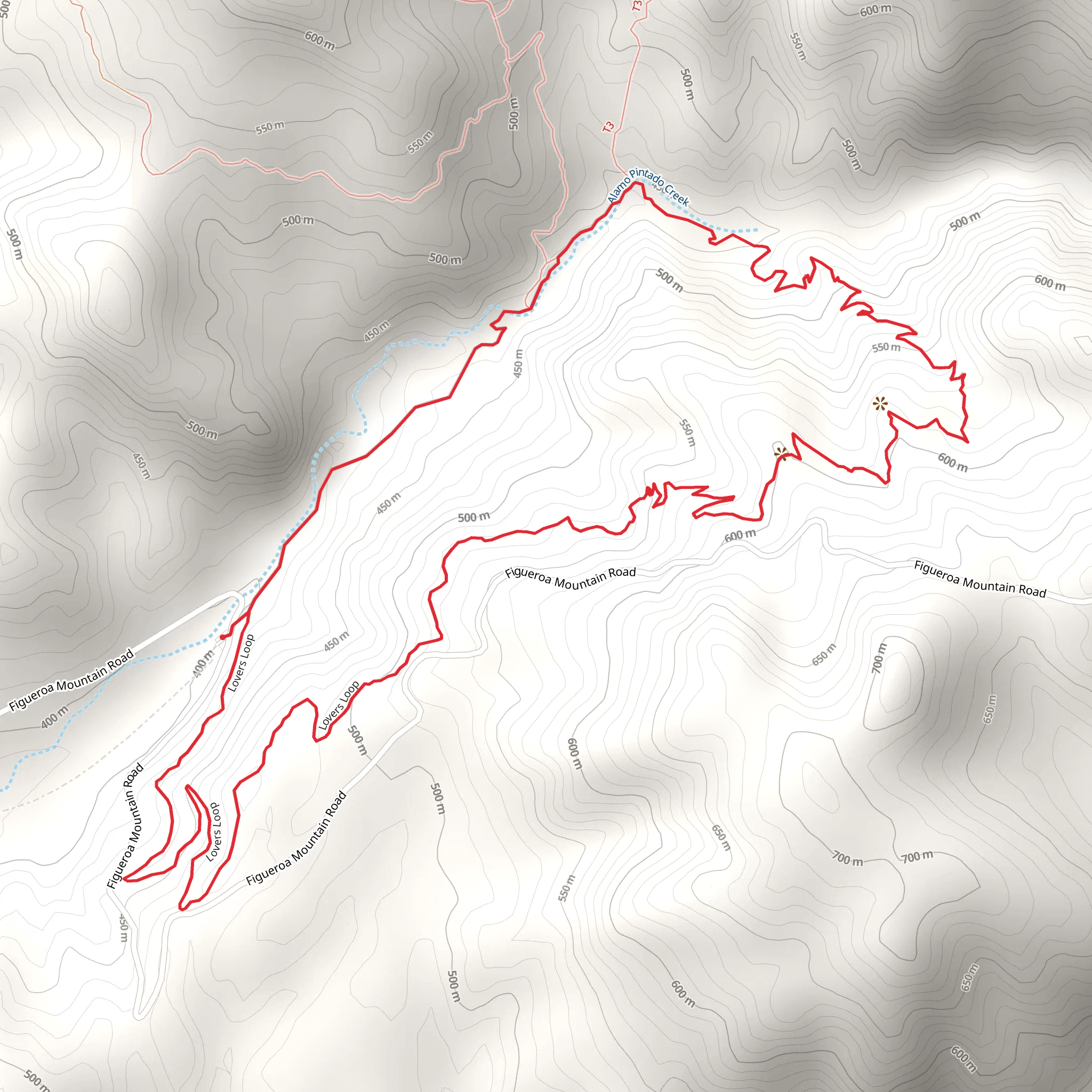 Lovers Loop and Birabent Canyon Trail mobile static map