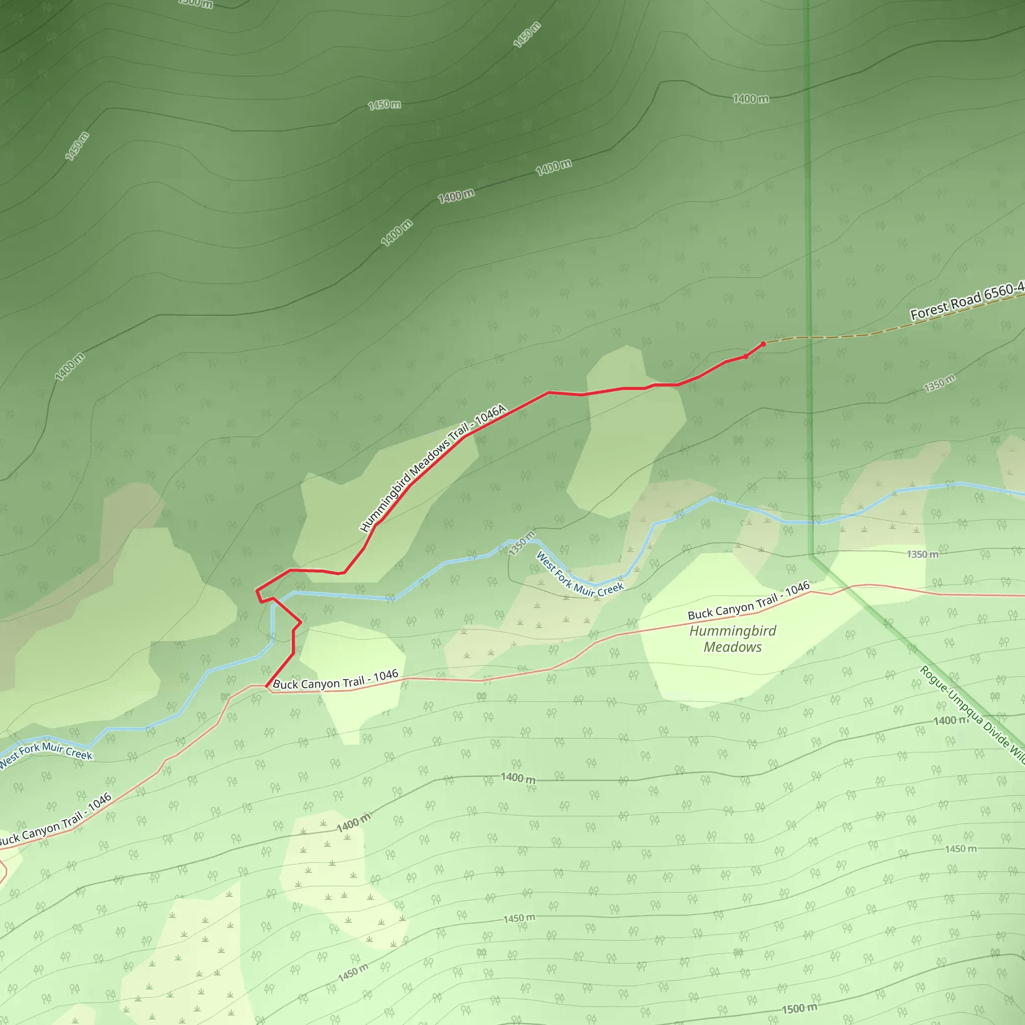 Hummingbird Meadows Trail mobile static map