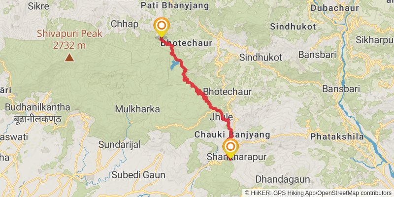 Helambu Trek spur 1 Map