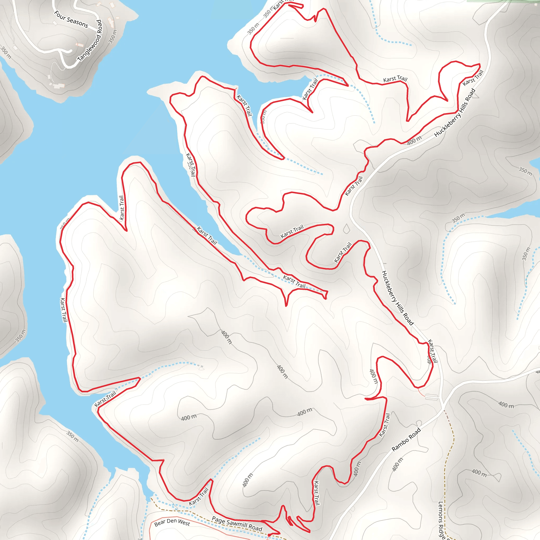 Karst Loop Trail from Rambo Road mobile static map