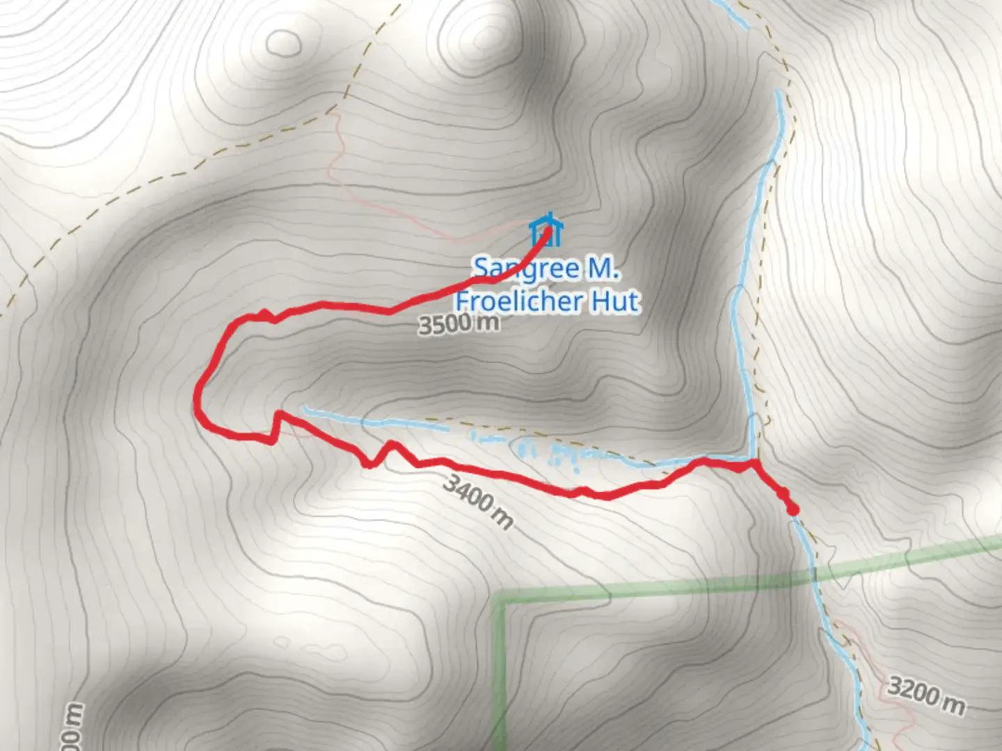 An image depicting the trail Sangrees Hut Trail and its surrounding area.