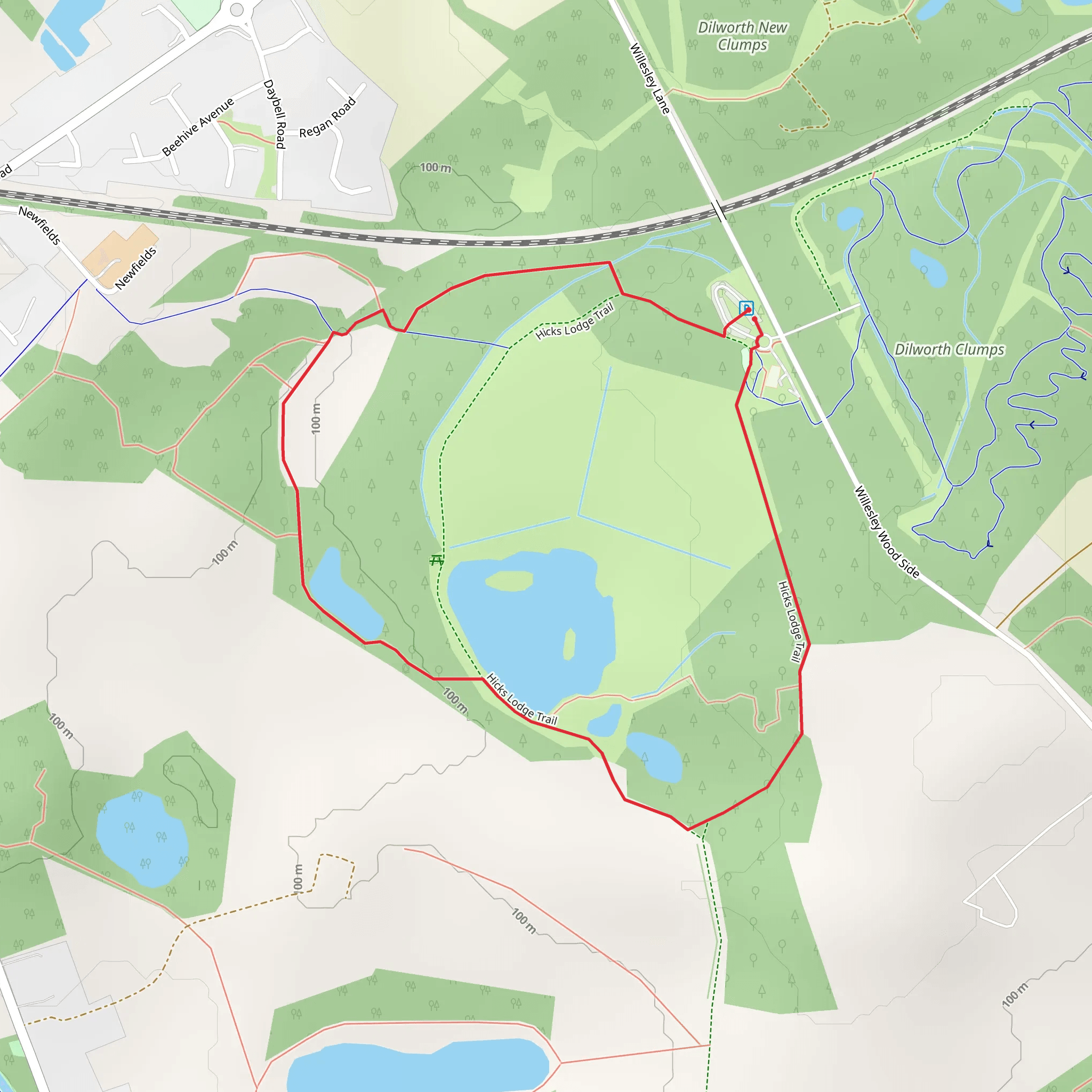 Hicks Lodge Loop mobile static map