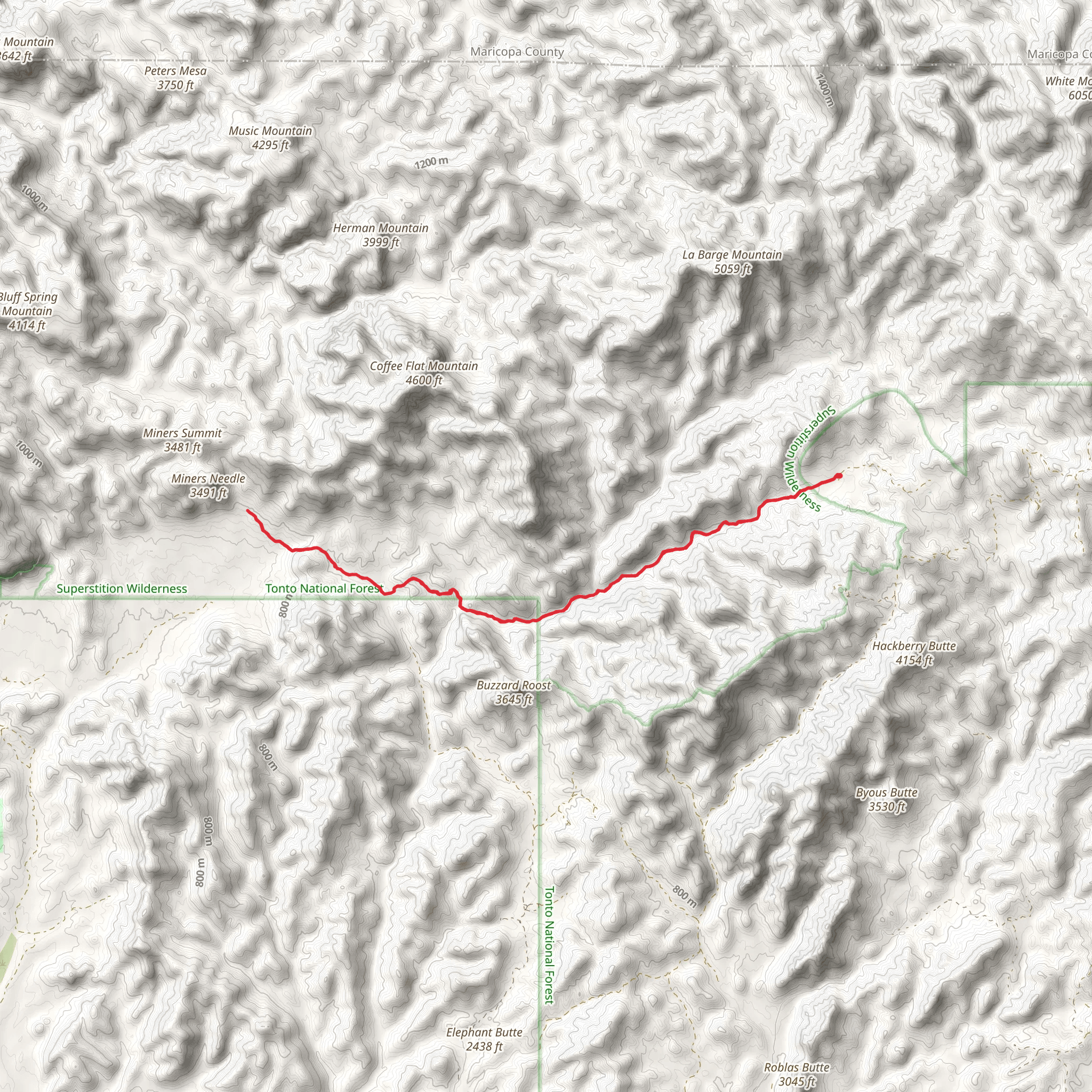 Coffee Flat Trail mobile static map