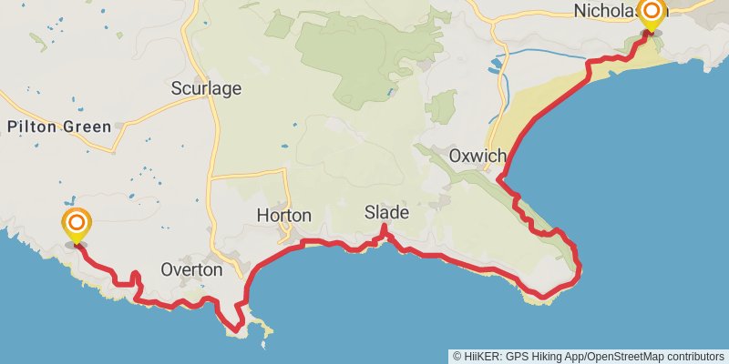 Gower Coast Path stage 4 Map