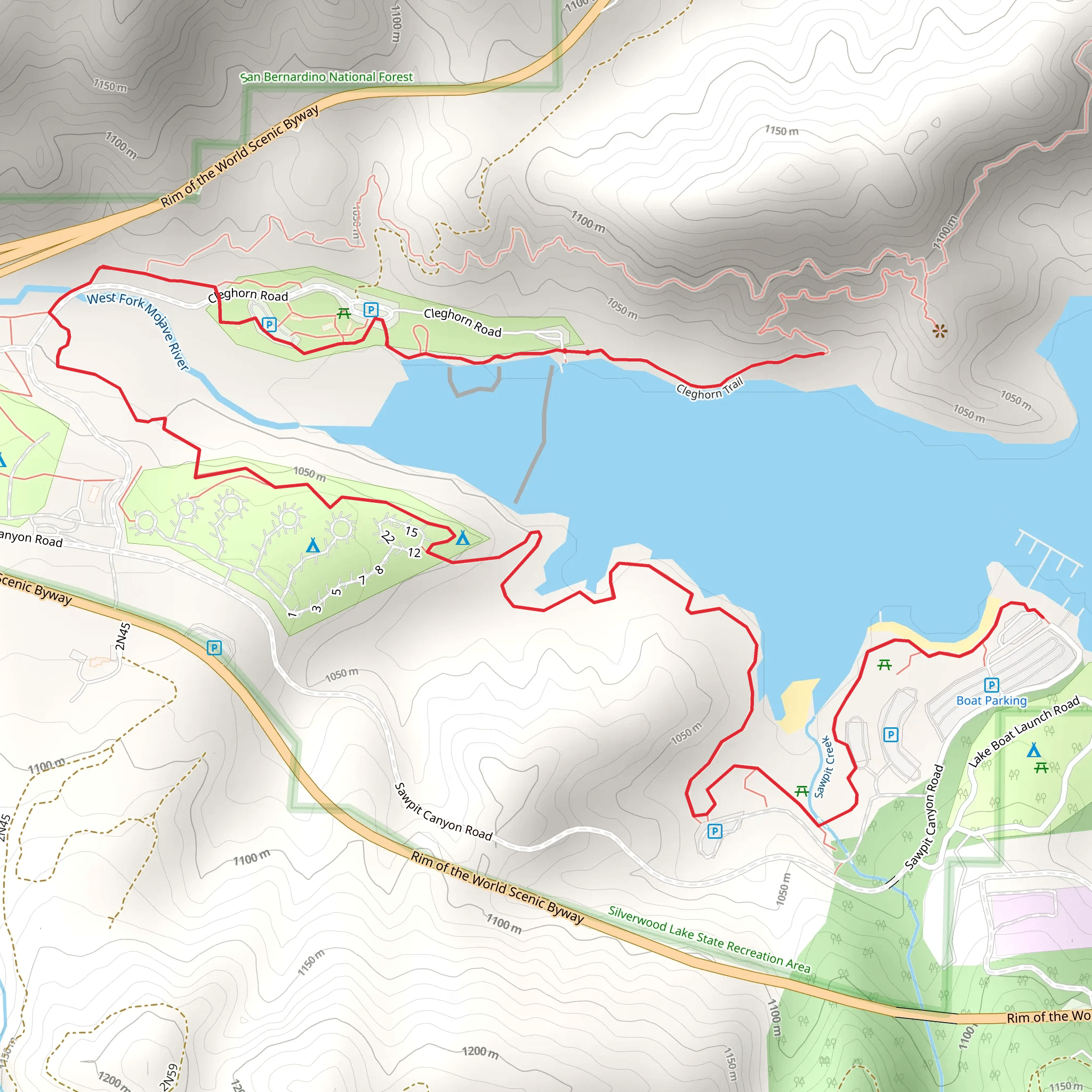 West Fork Mojave River Walk mobile static map