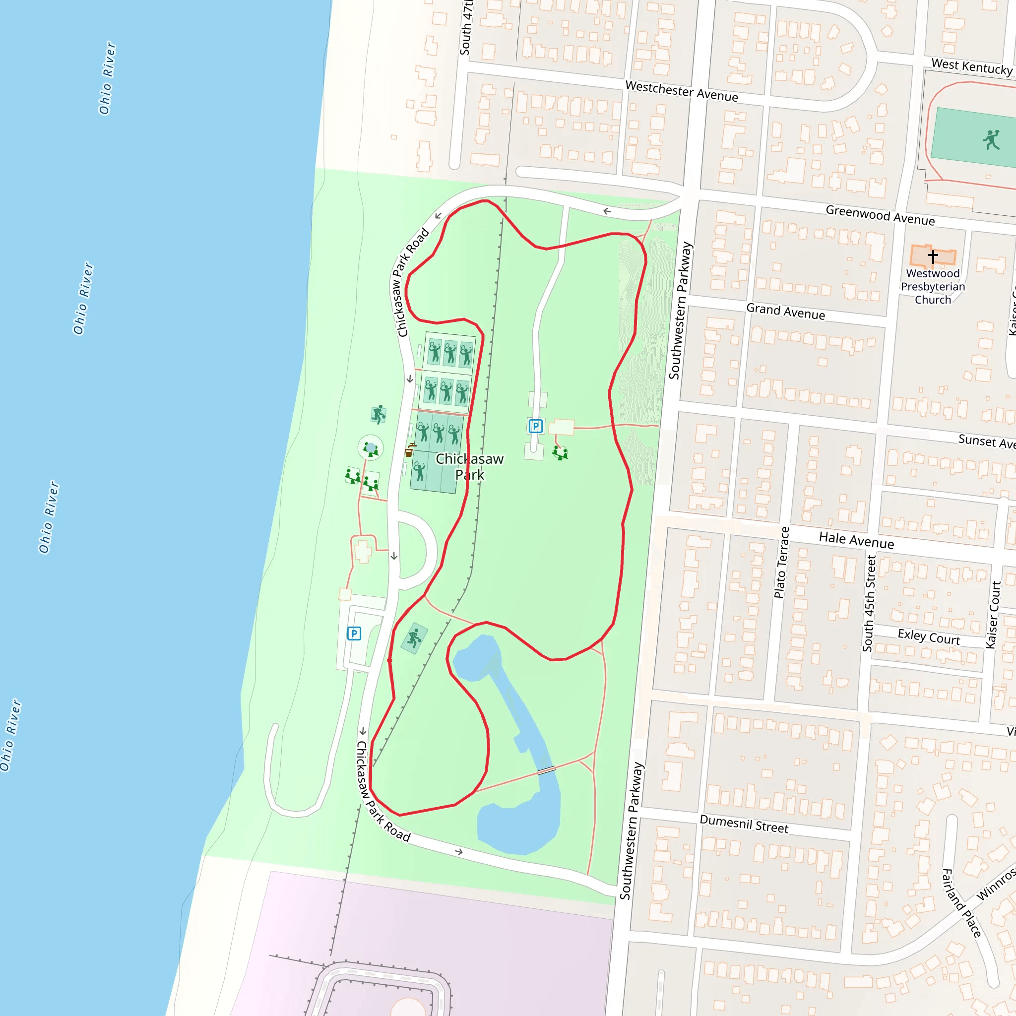 Chickasaw Park Loop mobile static map