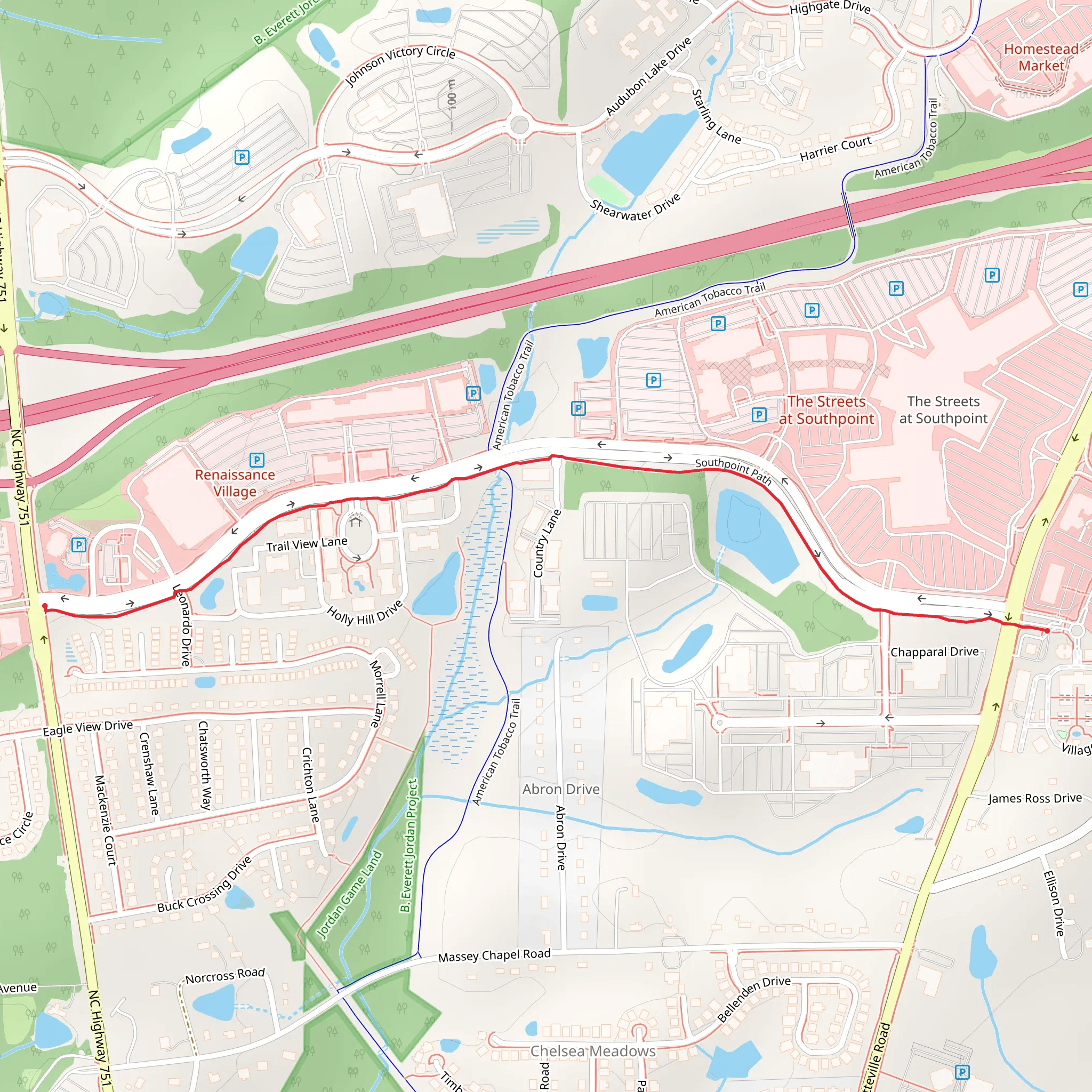 Southpoint Path mobile static map