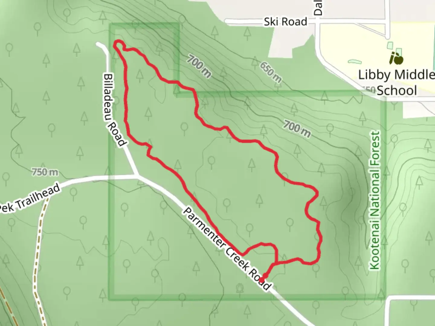 An image depicting the trail Parmenter Flat Trail and its surrounding area.