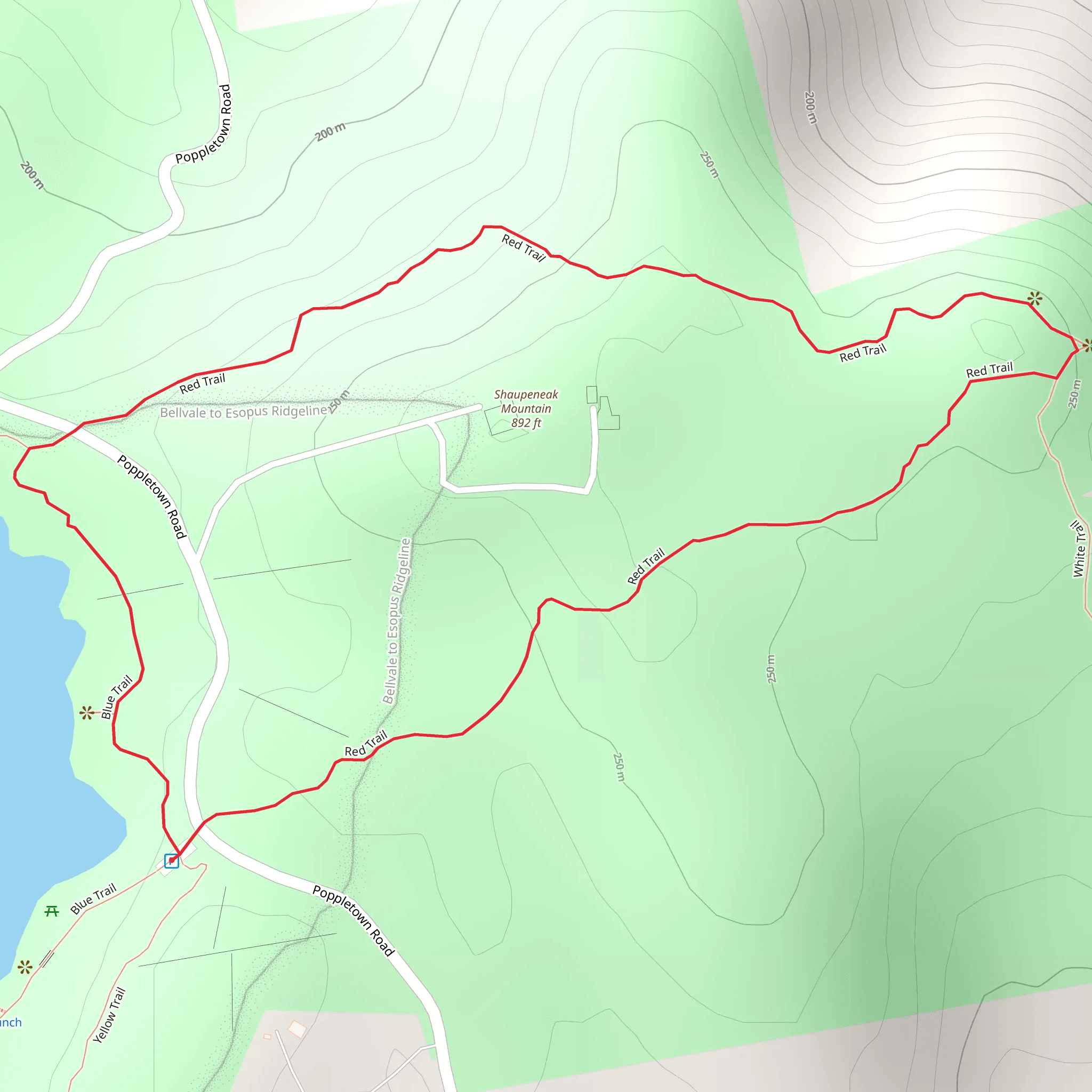 Shaupeneak Mountain Loop via Blue Trail mobile static map