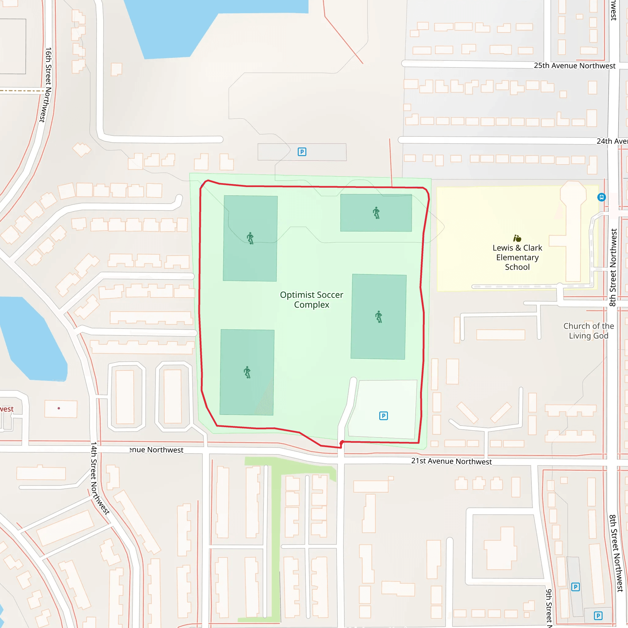 Soccer Field Loop mobile static map