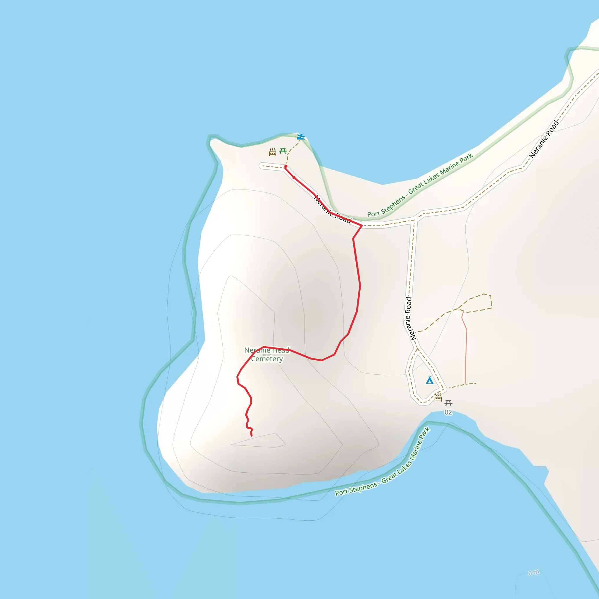 Neranie Headland Track mobile static map