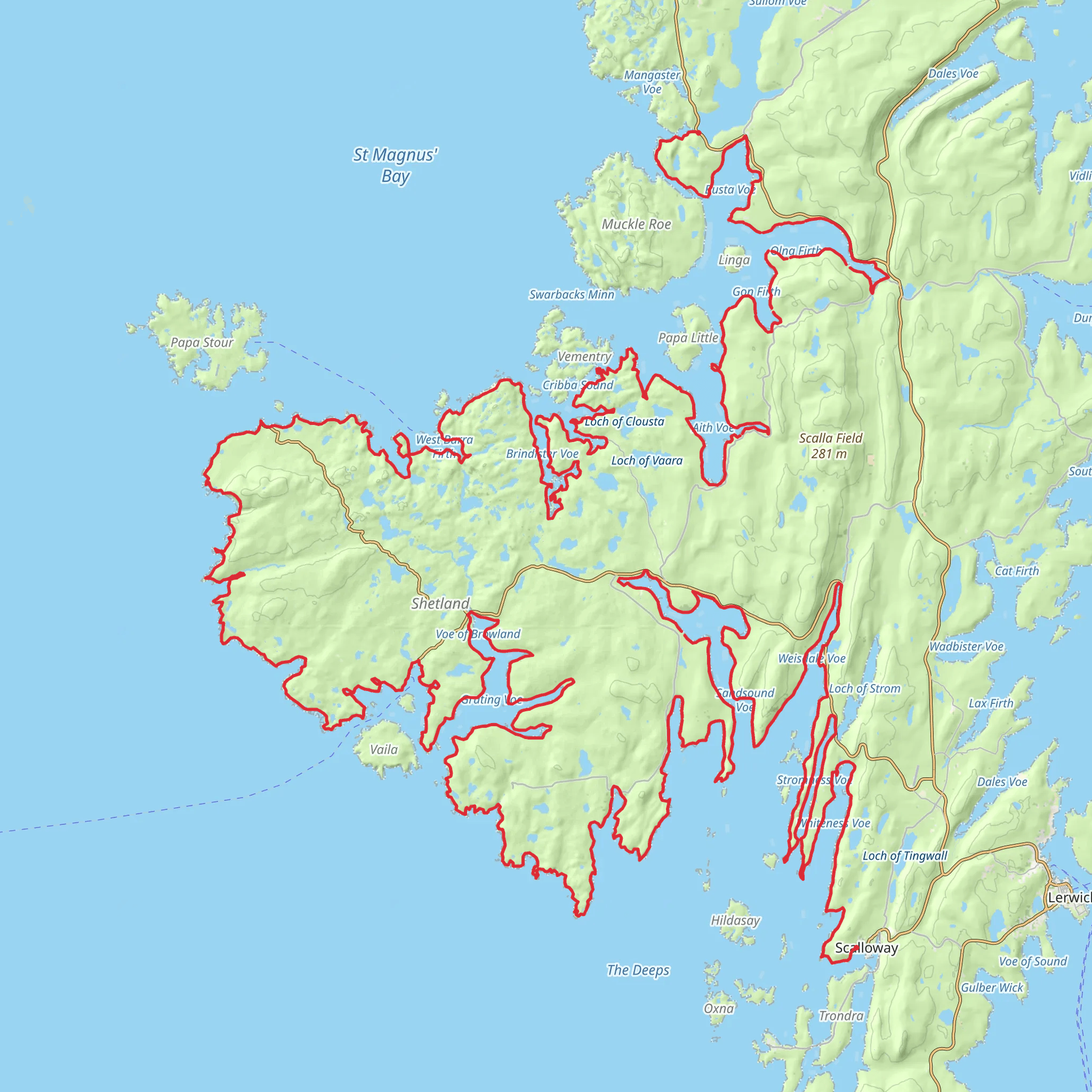 Coastal Walk of Shetland - West mobile static map