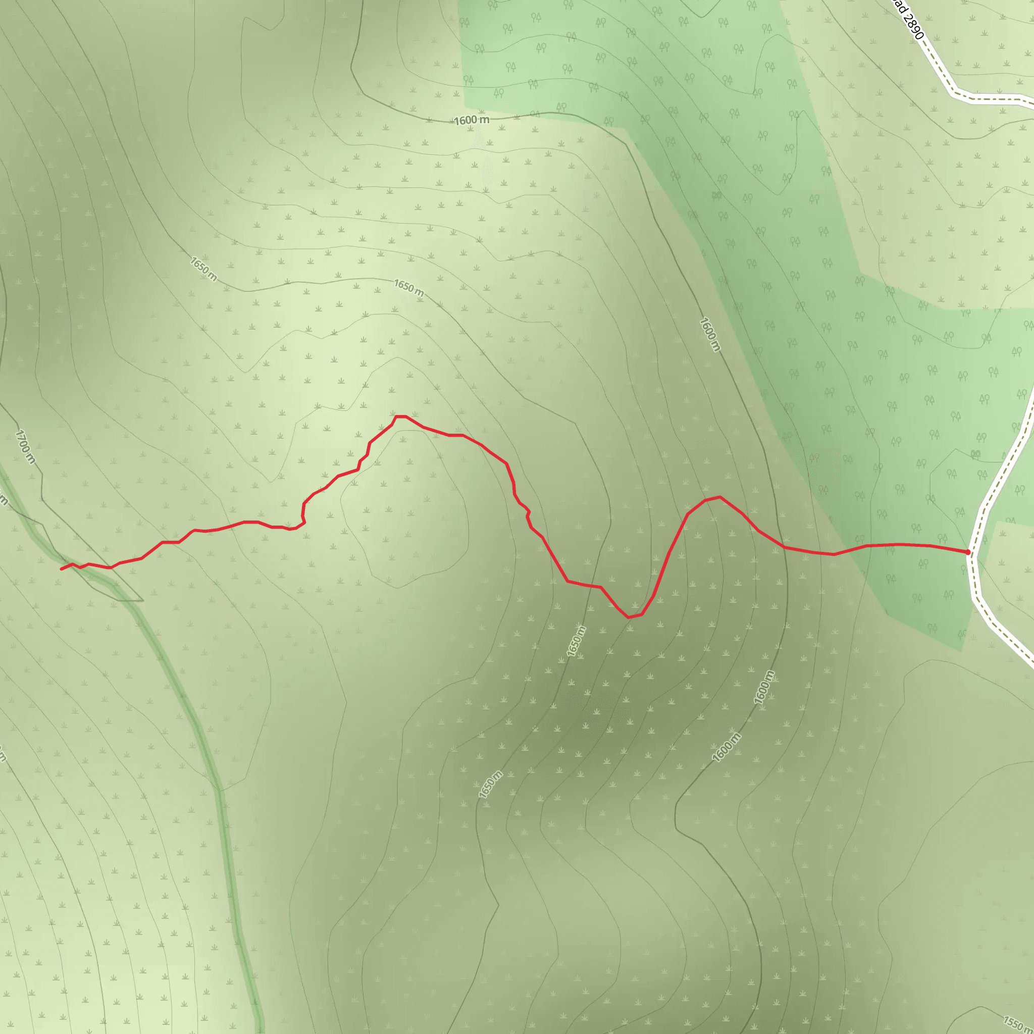 Dunsire Pass Trail mobile static map